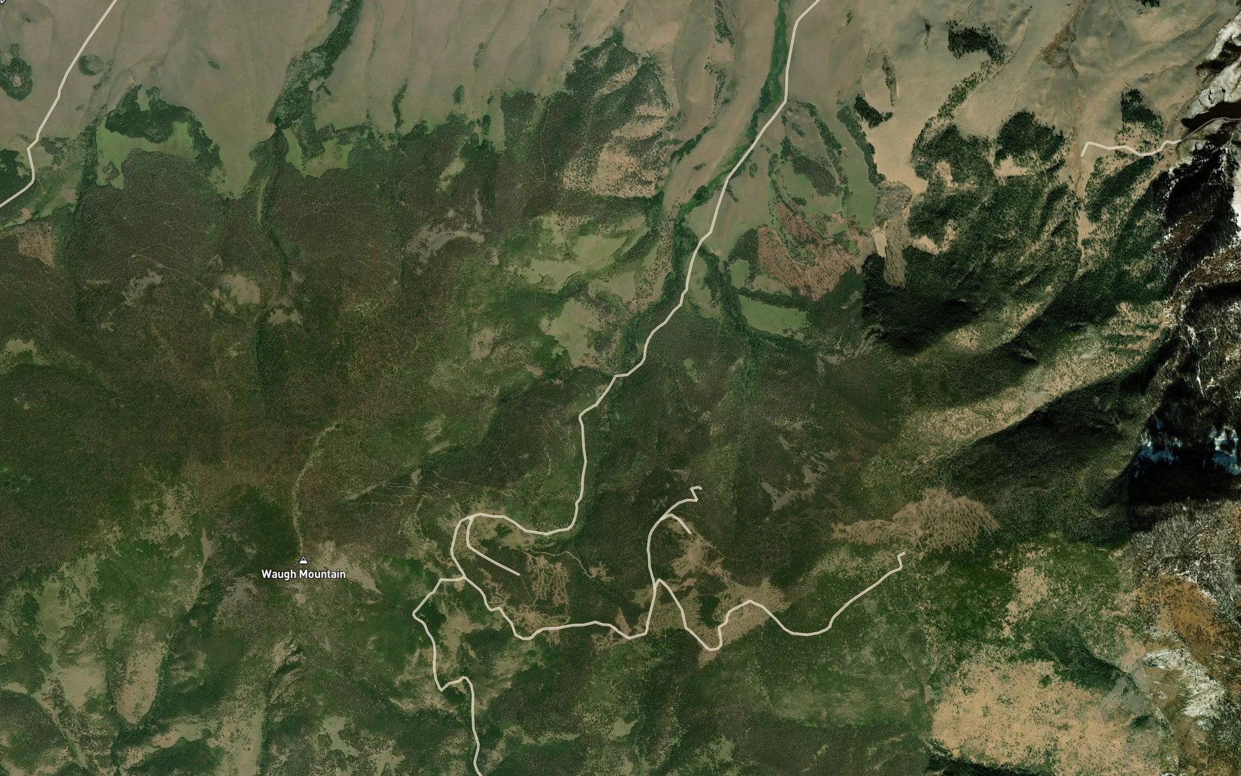 Satellite map of the West Waugh Creek