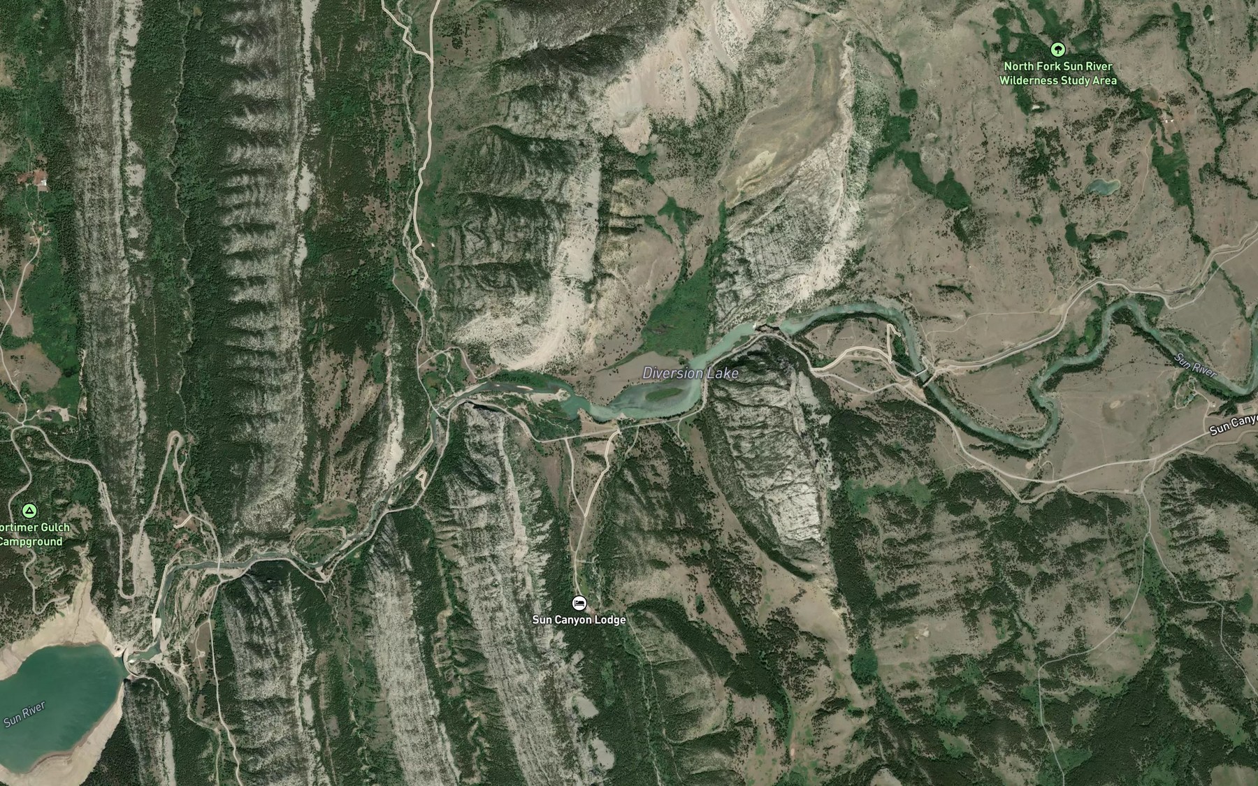 Satellite map of the Diversion Lake