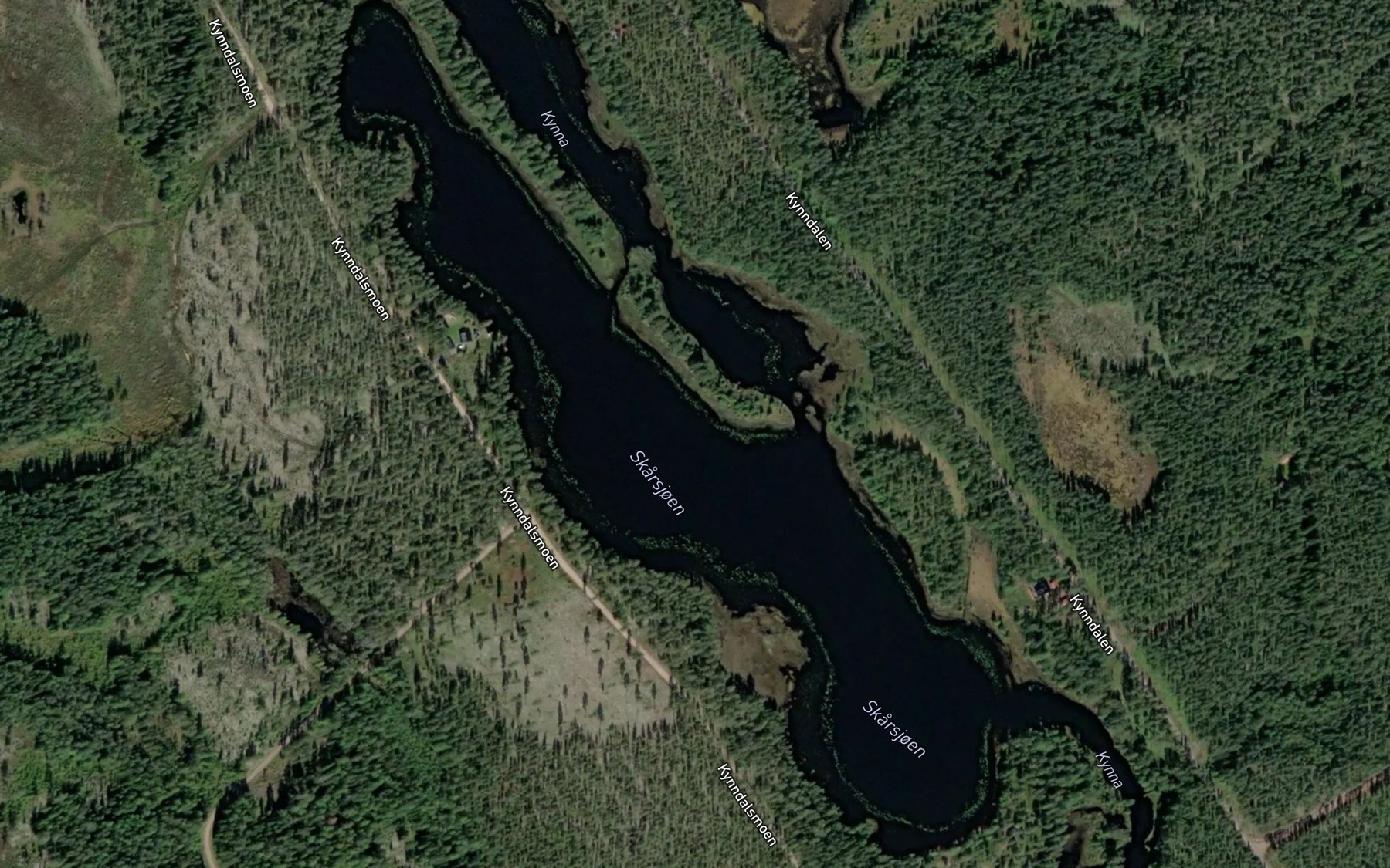 Satellite map of the Skarsjoen