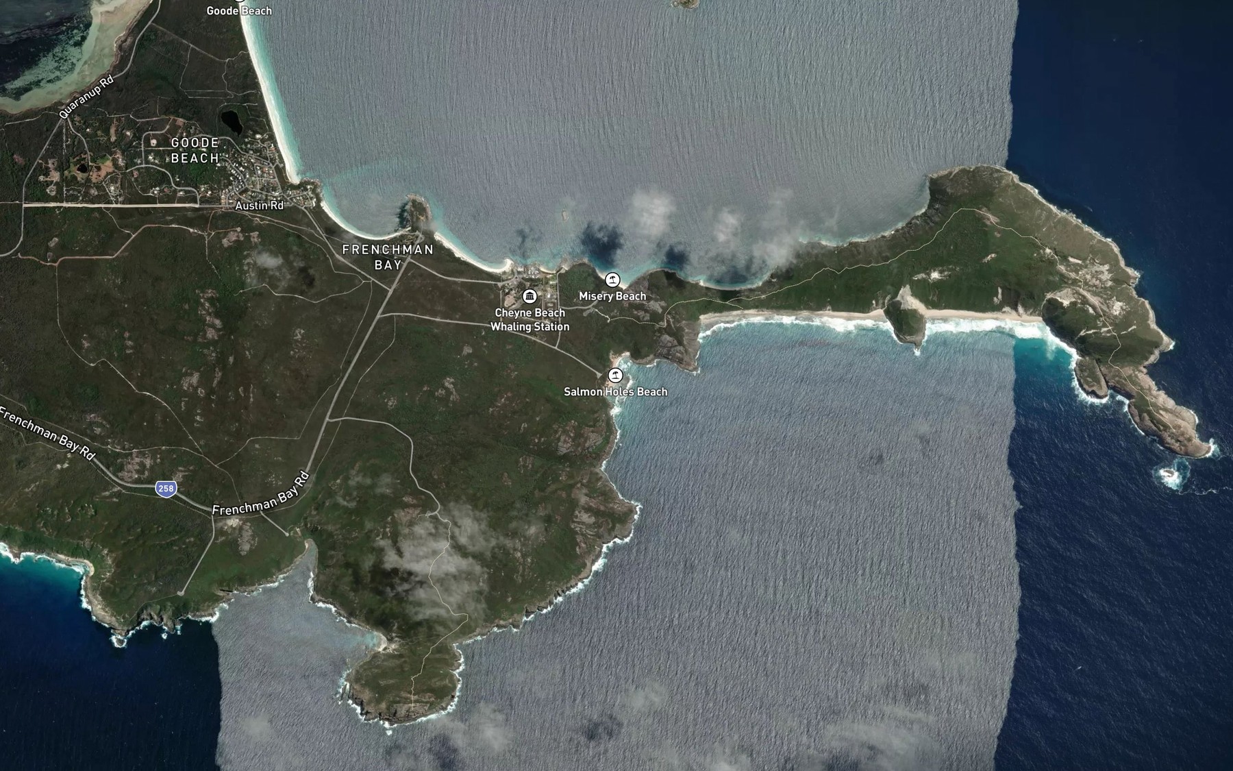 Satellite map of the Salmon Pools