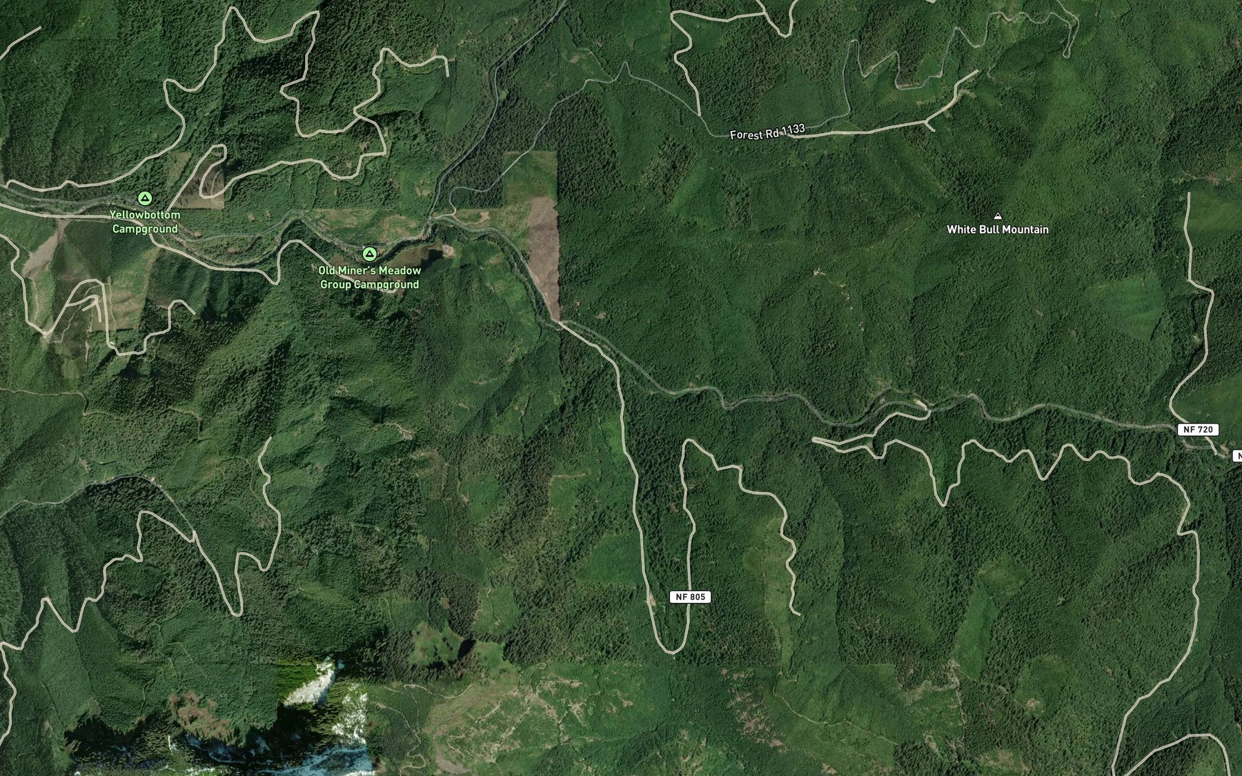 Satellite map of the Galena Creek