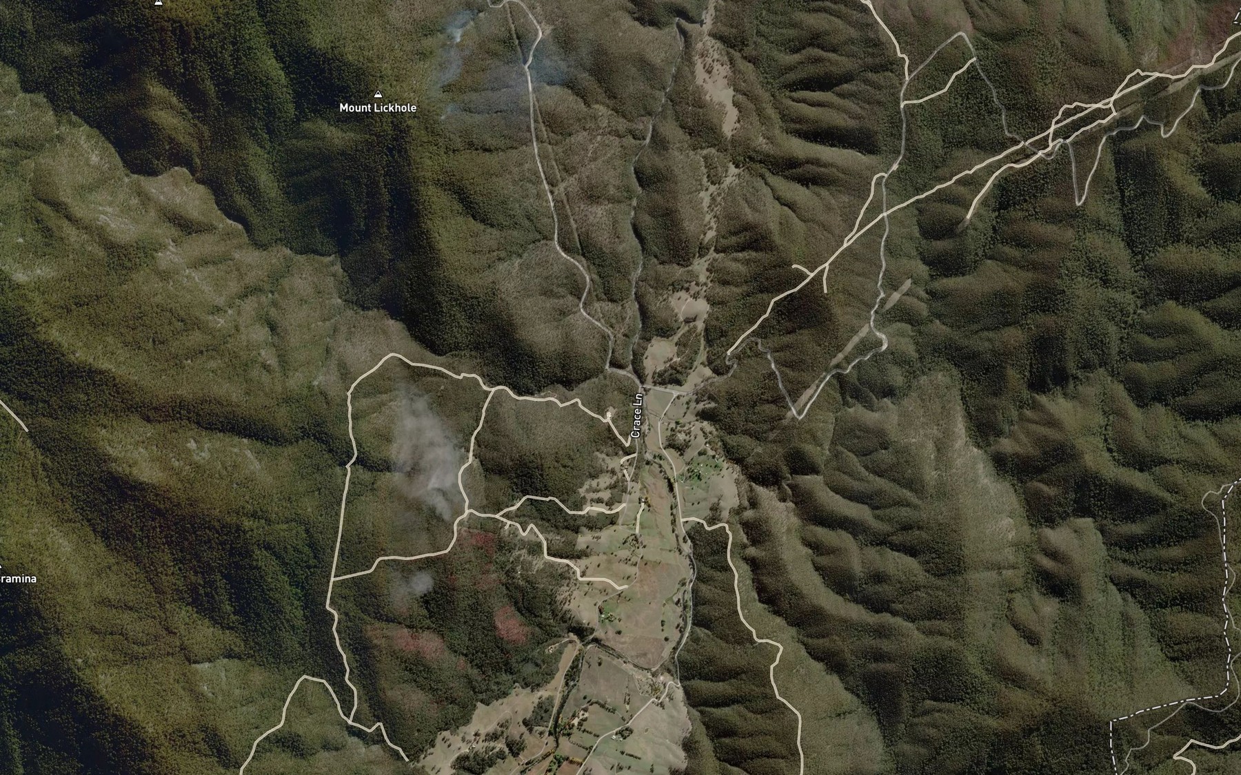 Satellite map of the Bramina Creek