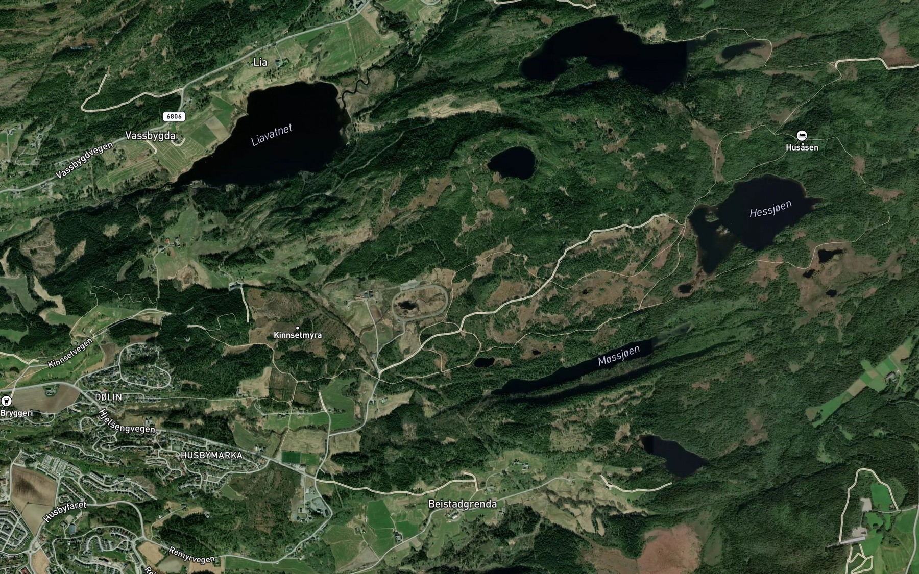 Satellite map of the Rebergbekken