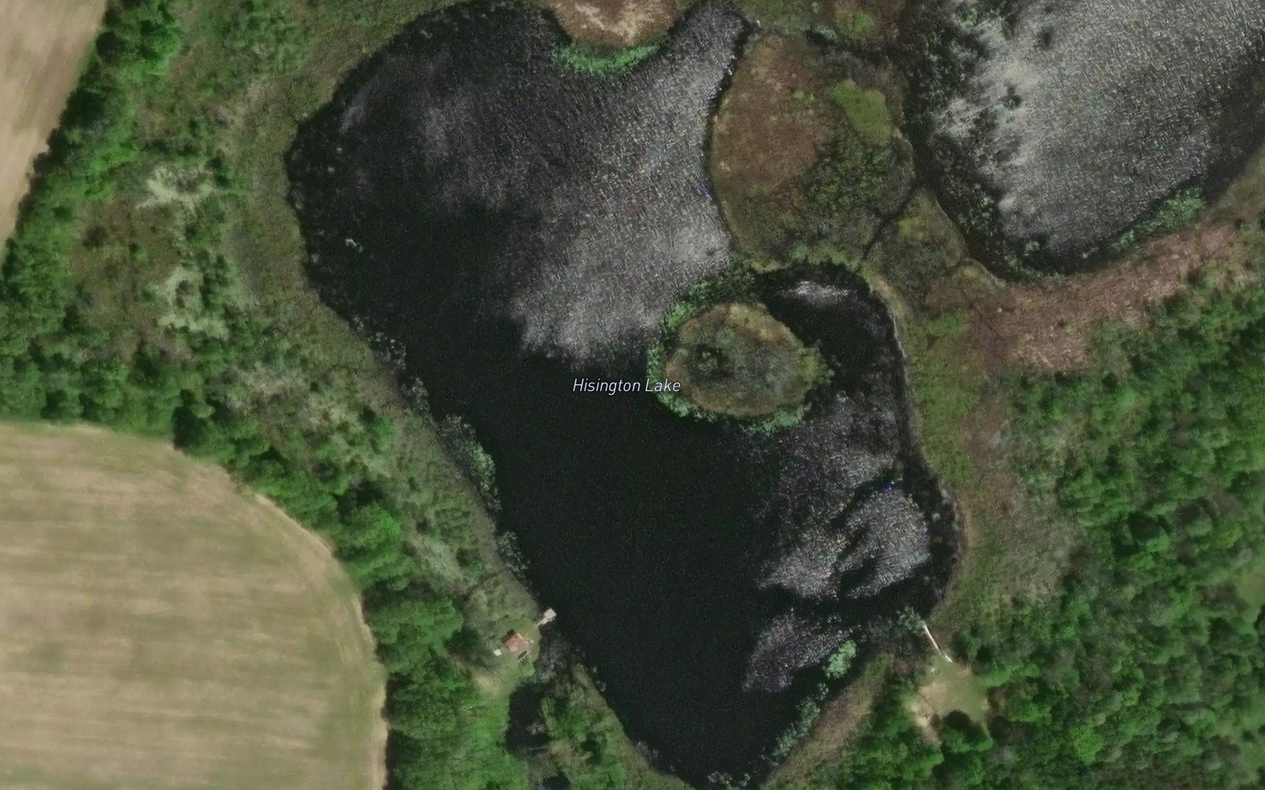 Satellite map of the Hisington Lake