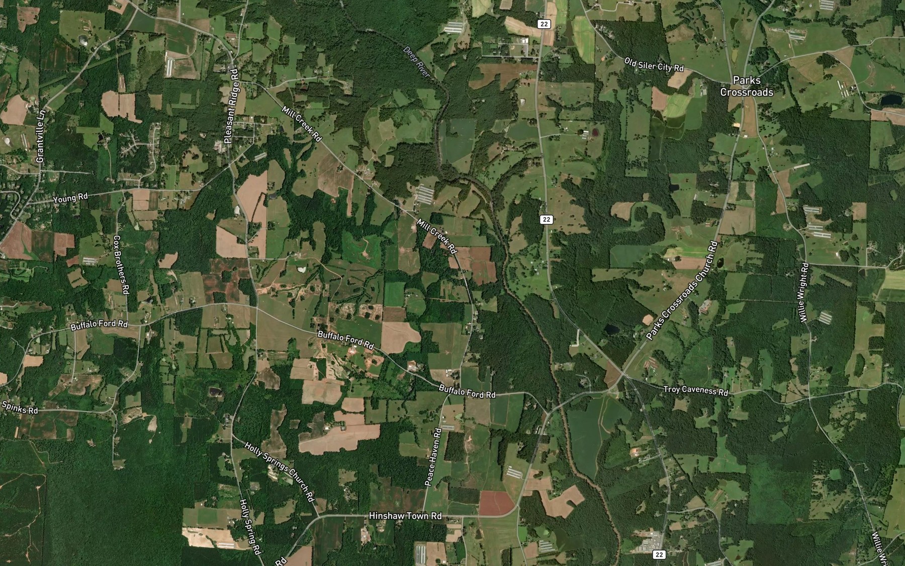 Satellite map of the Sandy Run