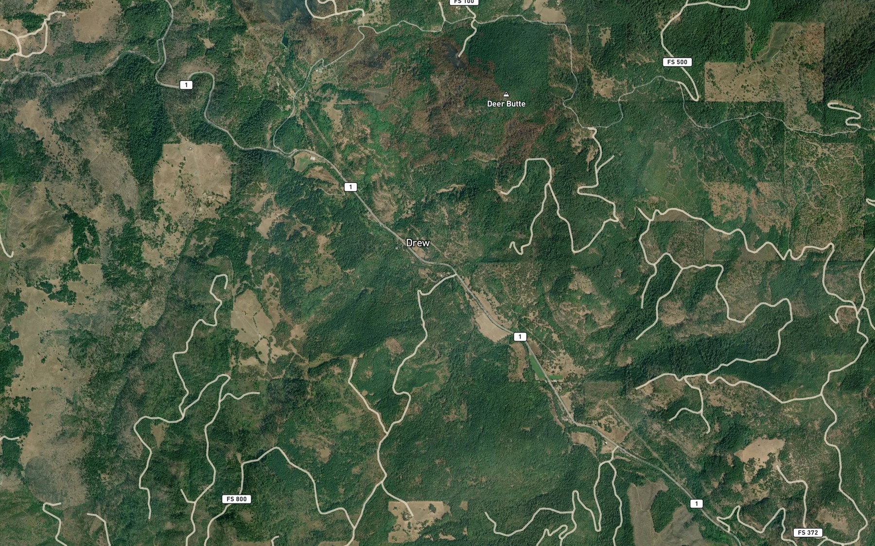 Satellite map of the Cook Creek