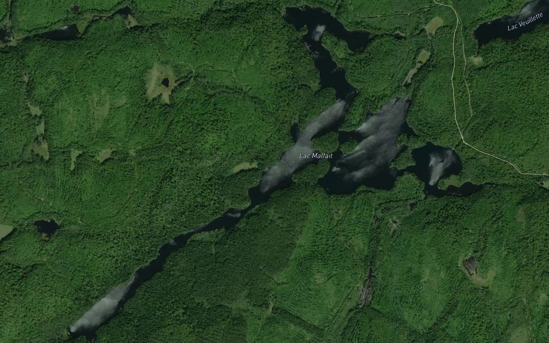 Satellite map of the Lac Malfait