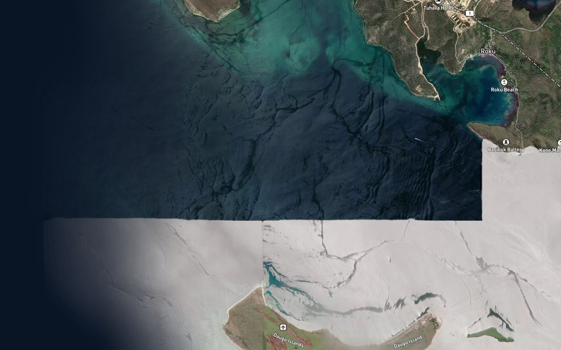 Satellite map of the Clarke Patches