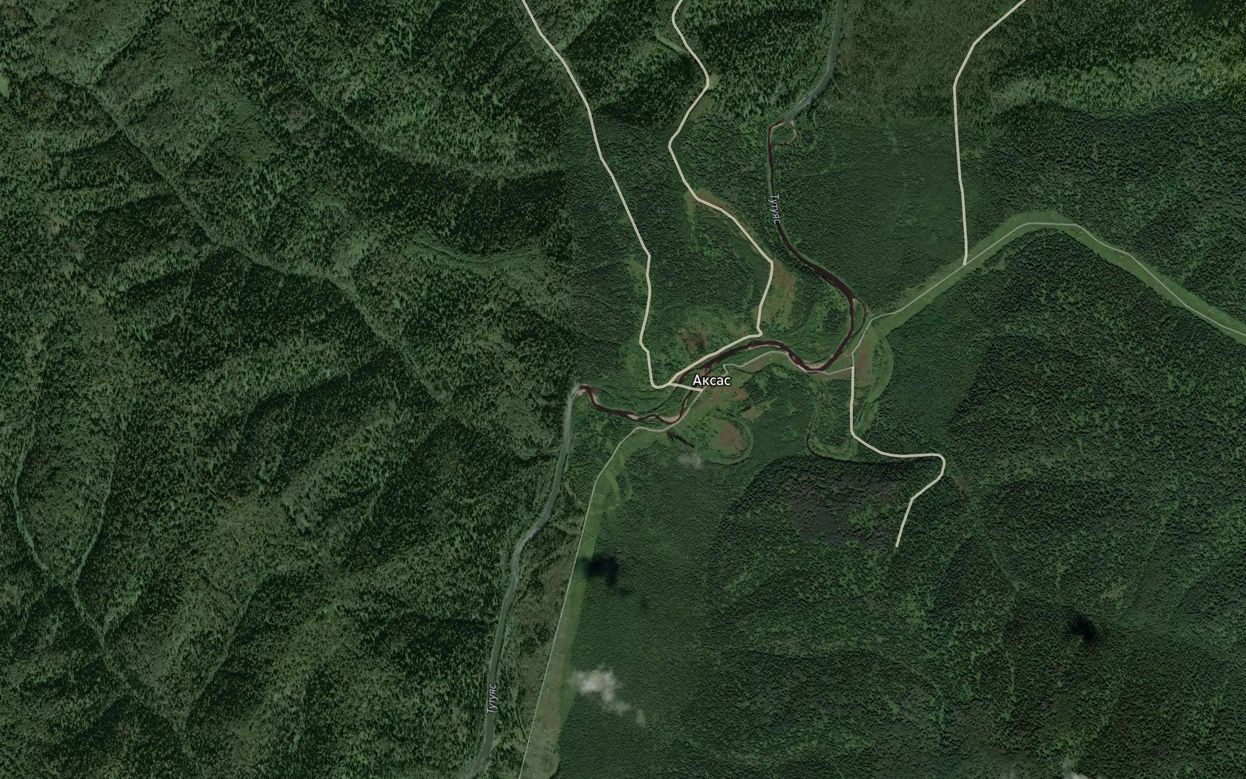 Satellite map of the Aksas