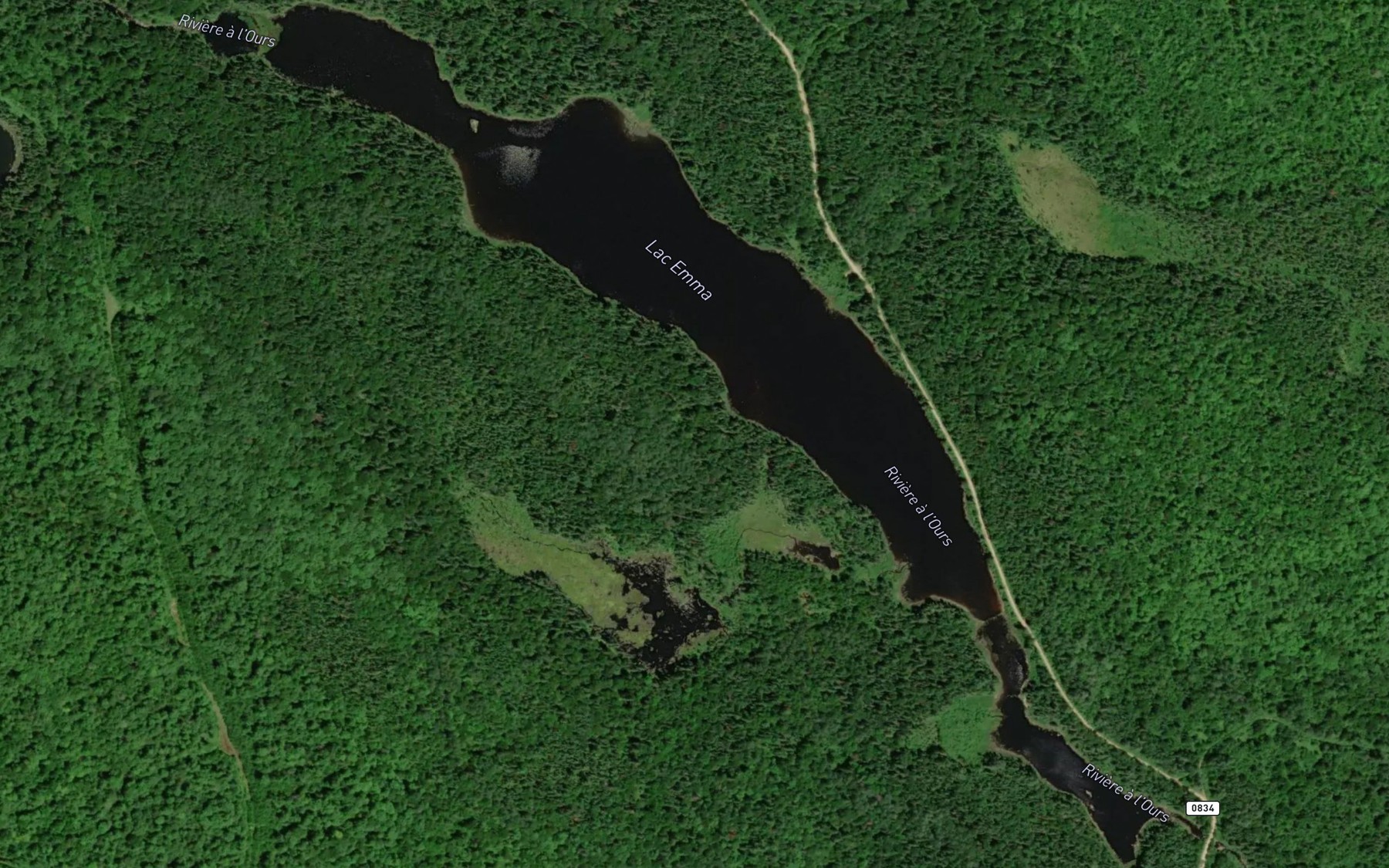 Satellite map of the Lac Emma