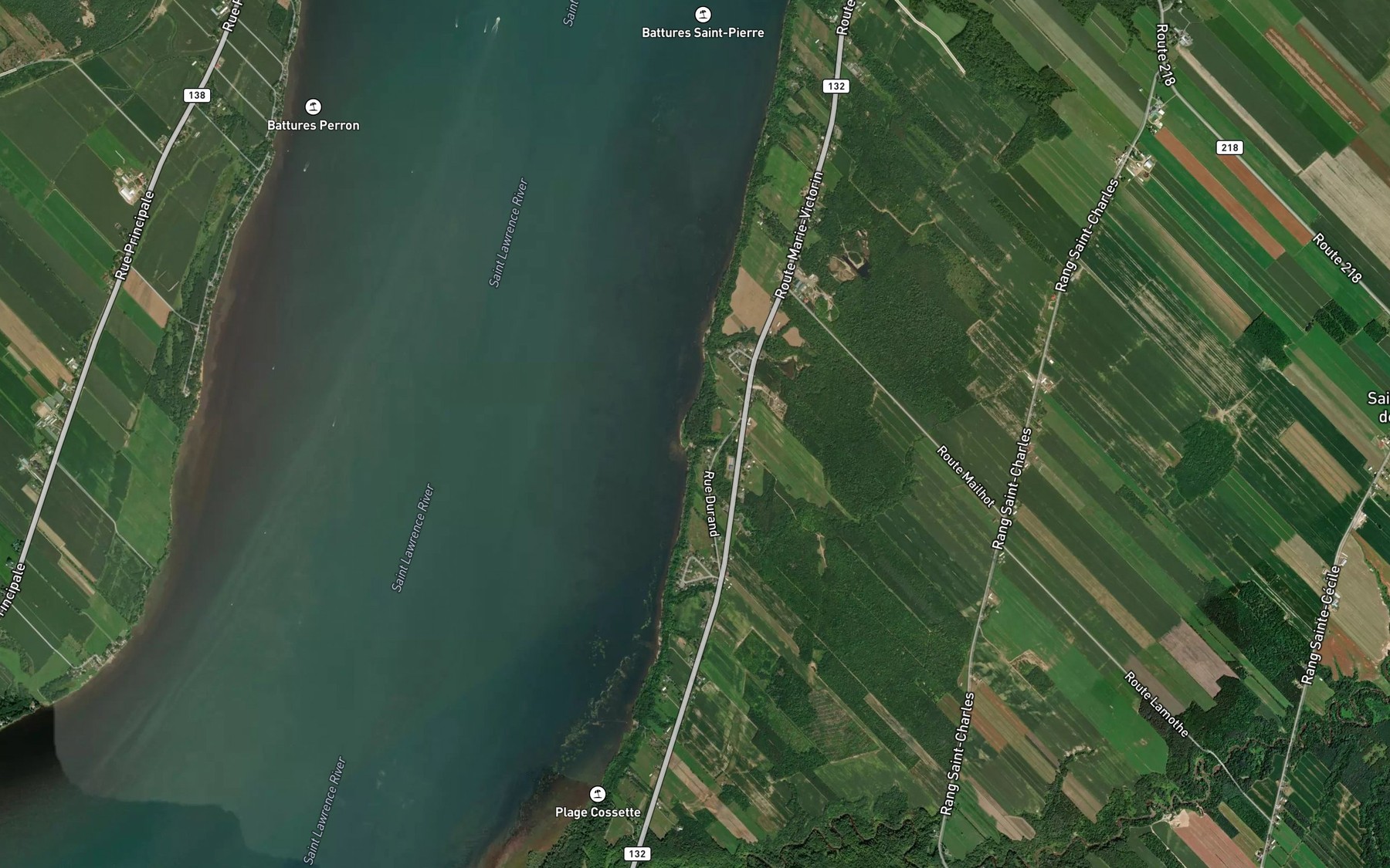 Satellite map of the Ruisseau Brunelle