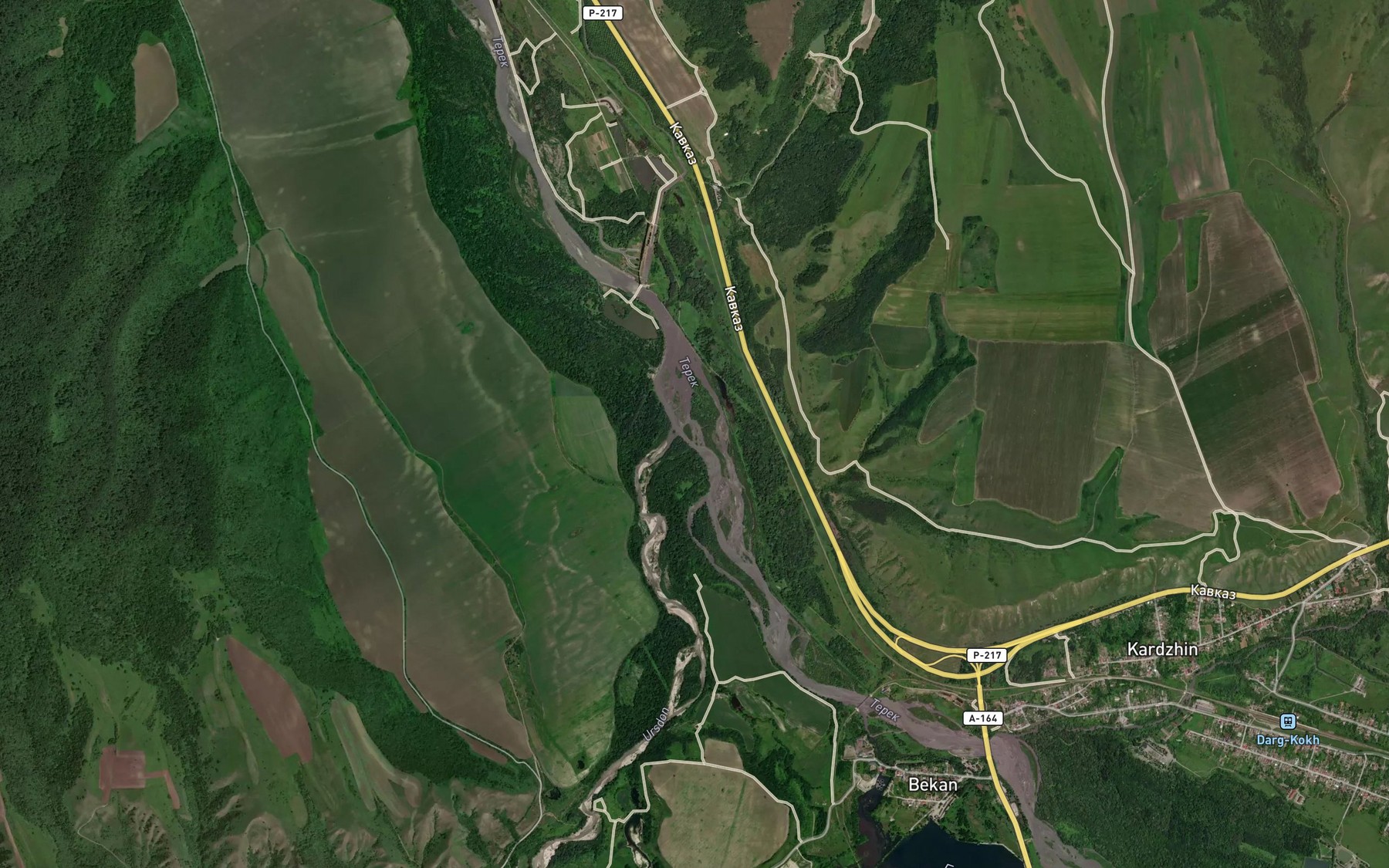 Satellite map of the Belaya