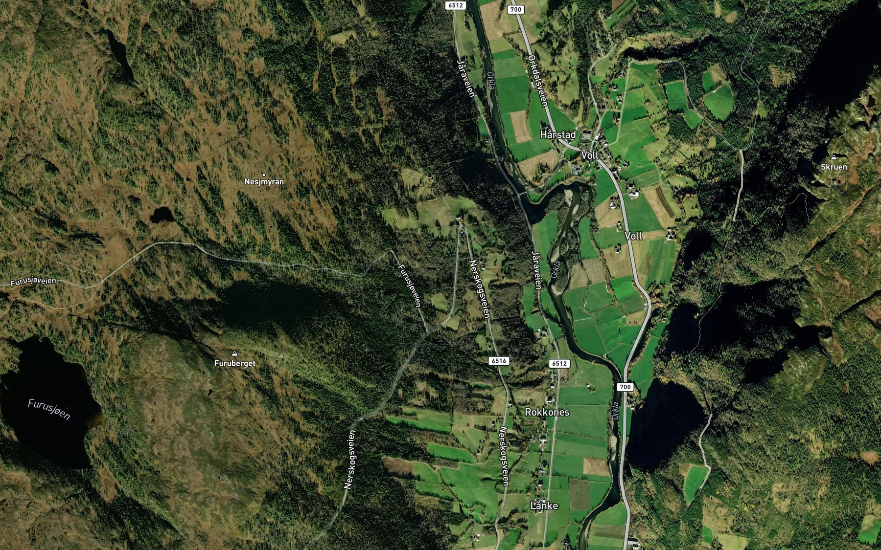 Satellite map of the Liabekken