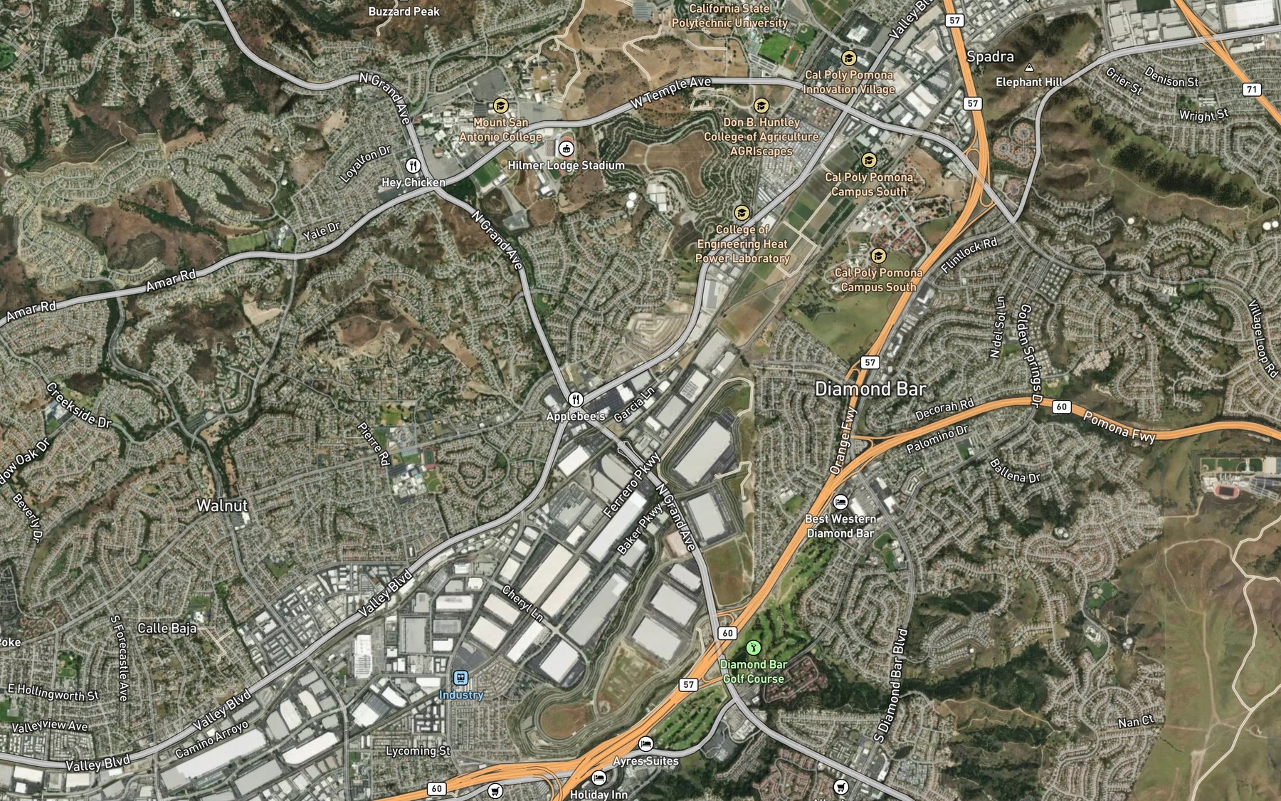 Satellite map of the South San Jose Creek