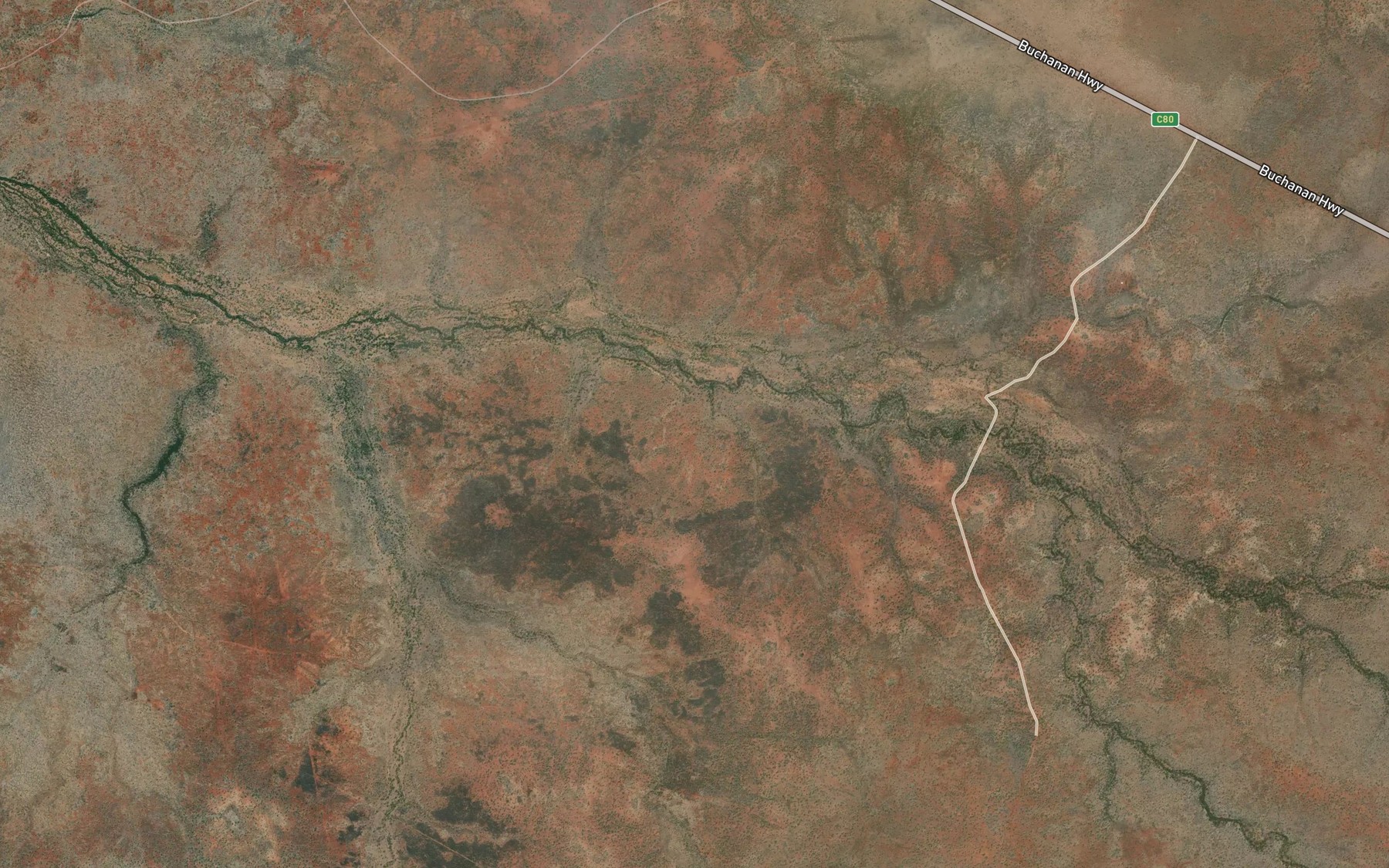 Satellite map of the Fleming Billabongs