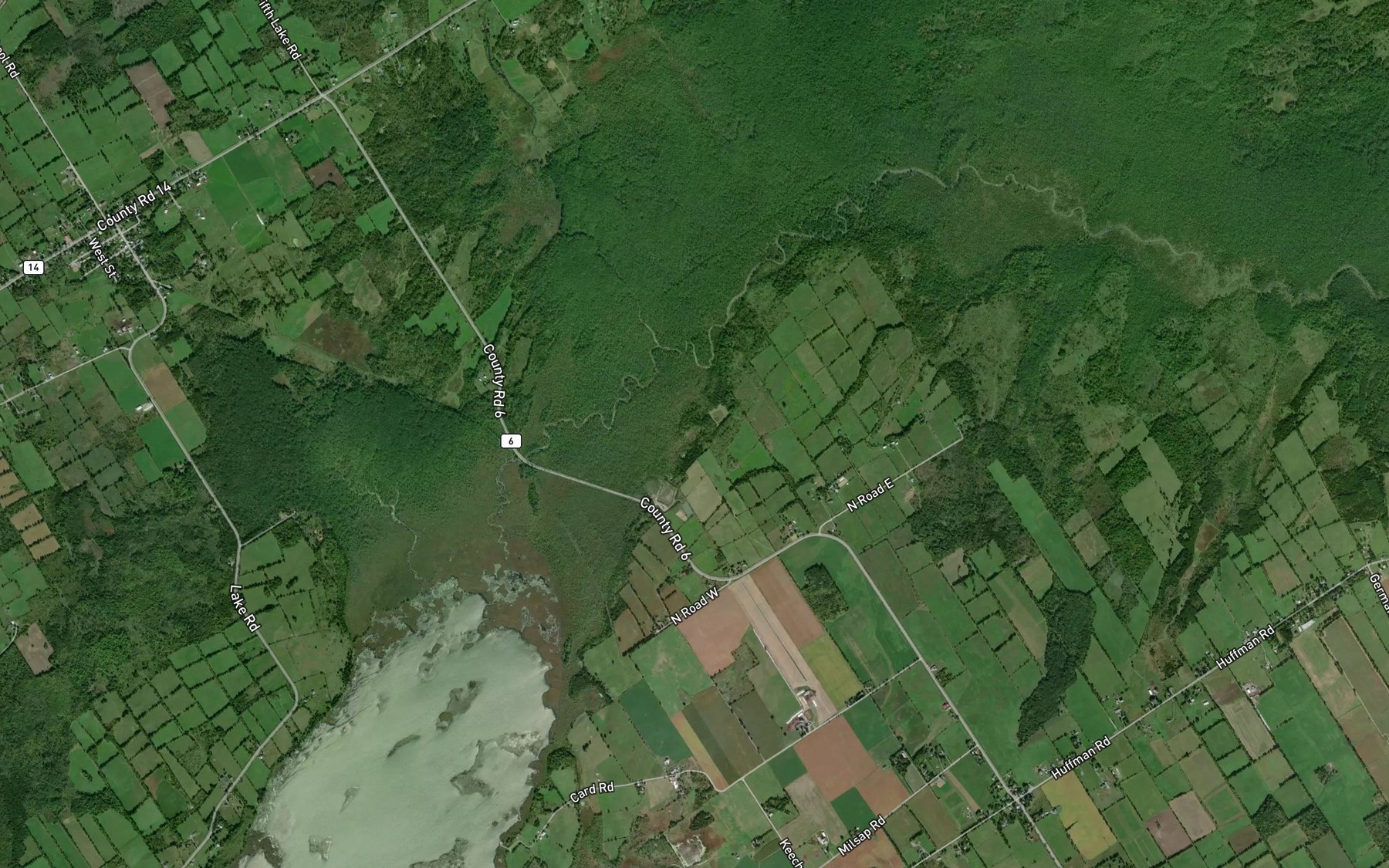 Satellite map of the Carman Creek