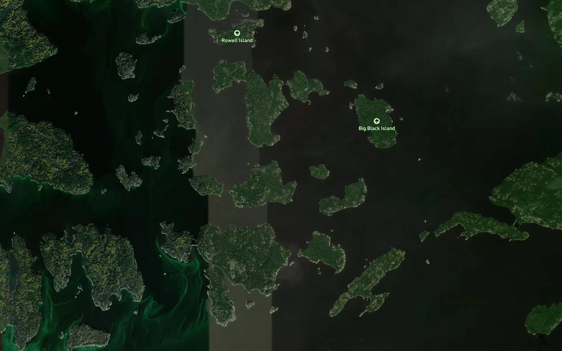 Satellite map of the Sunset Chain Channel