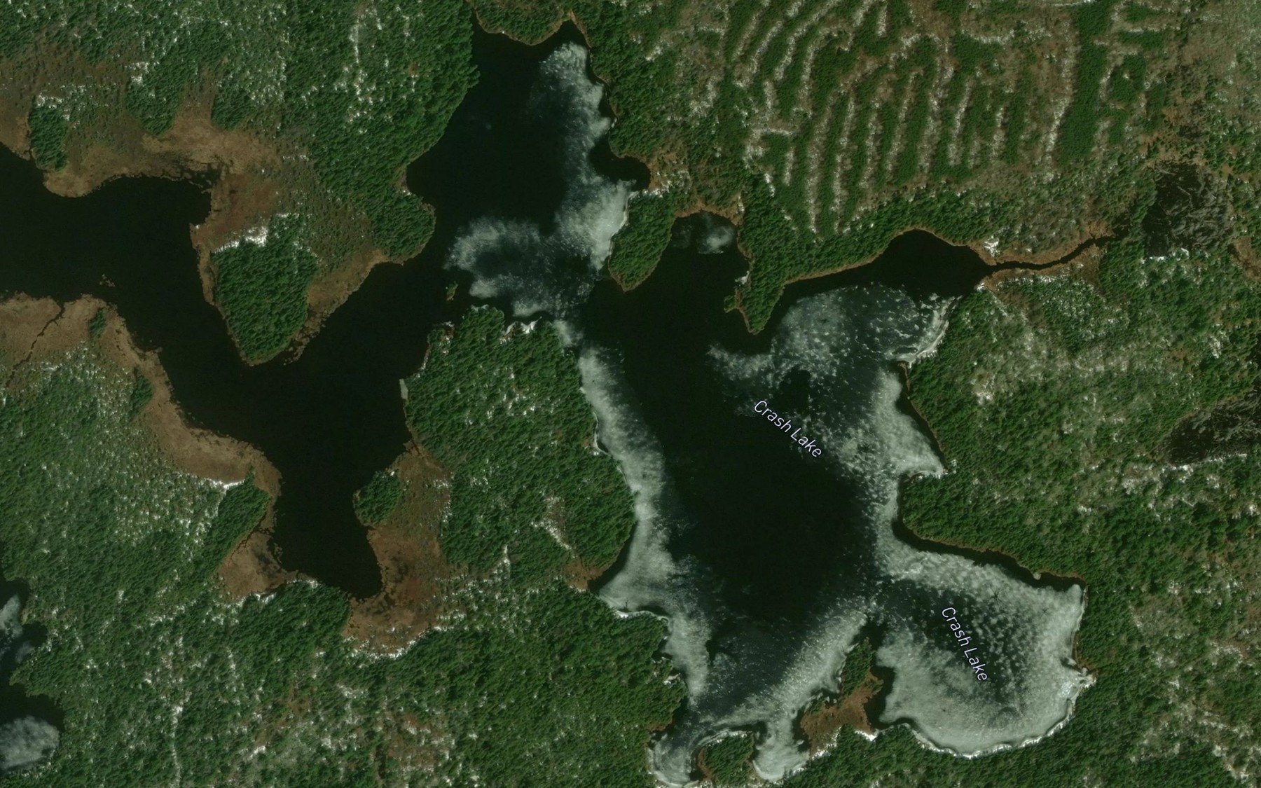 Satellite map of the Crash Lake