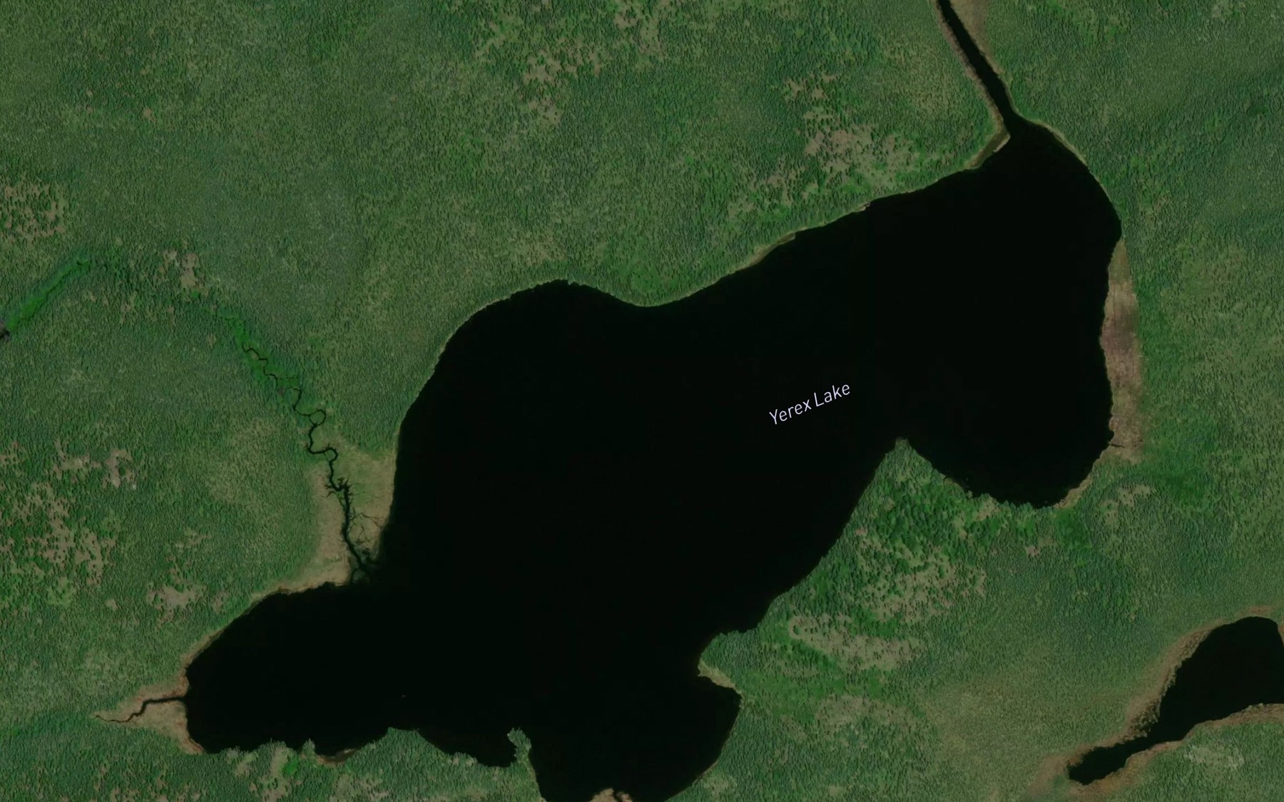 Satellite map of the Yerex Lake