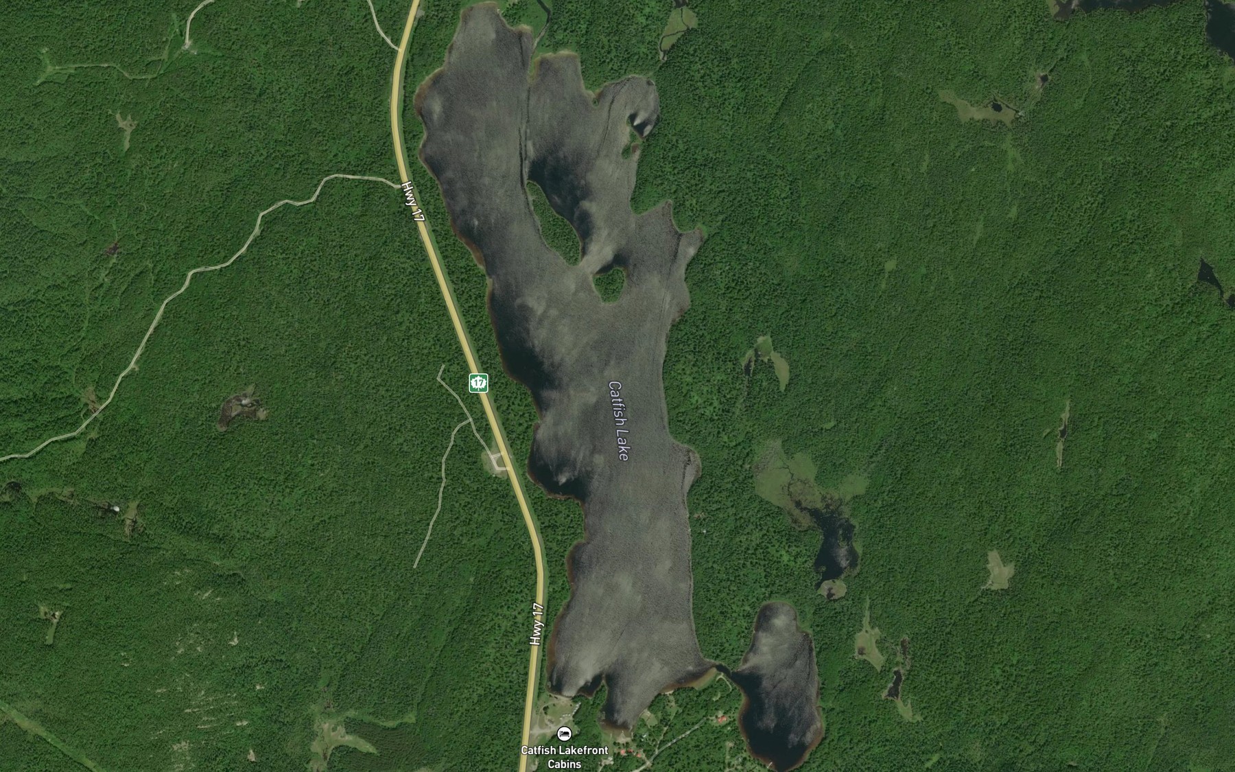 Satellite map of the Catfish Lake