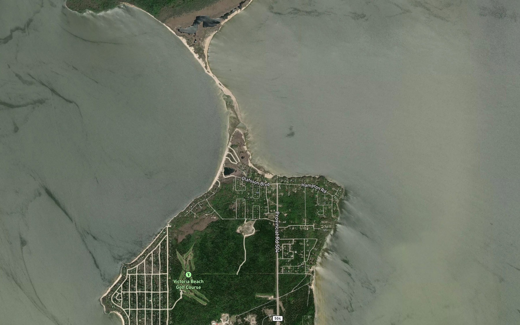 Satellite map of the Sandy Bay
