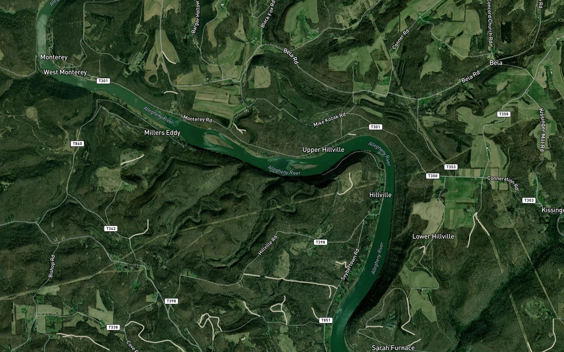 Satellite map of the Birch Run