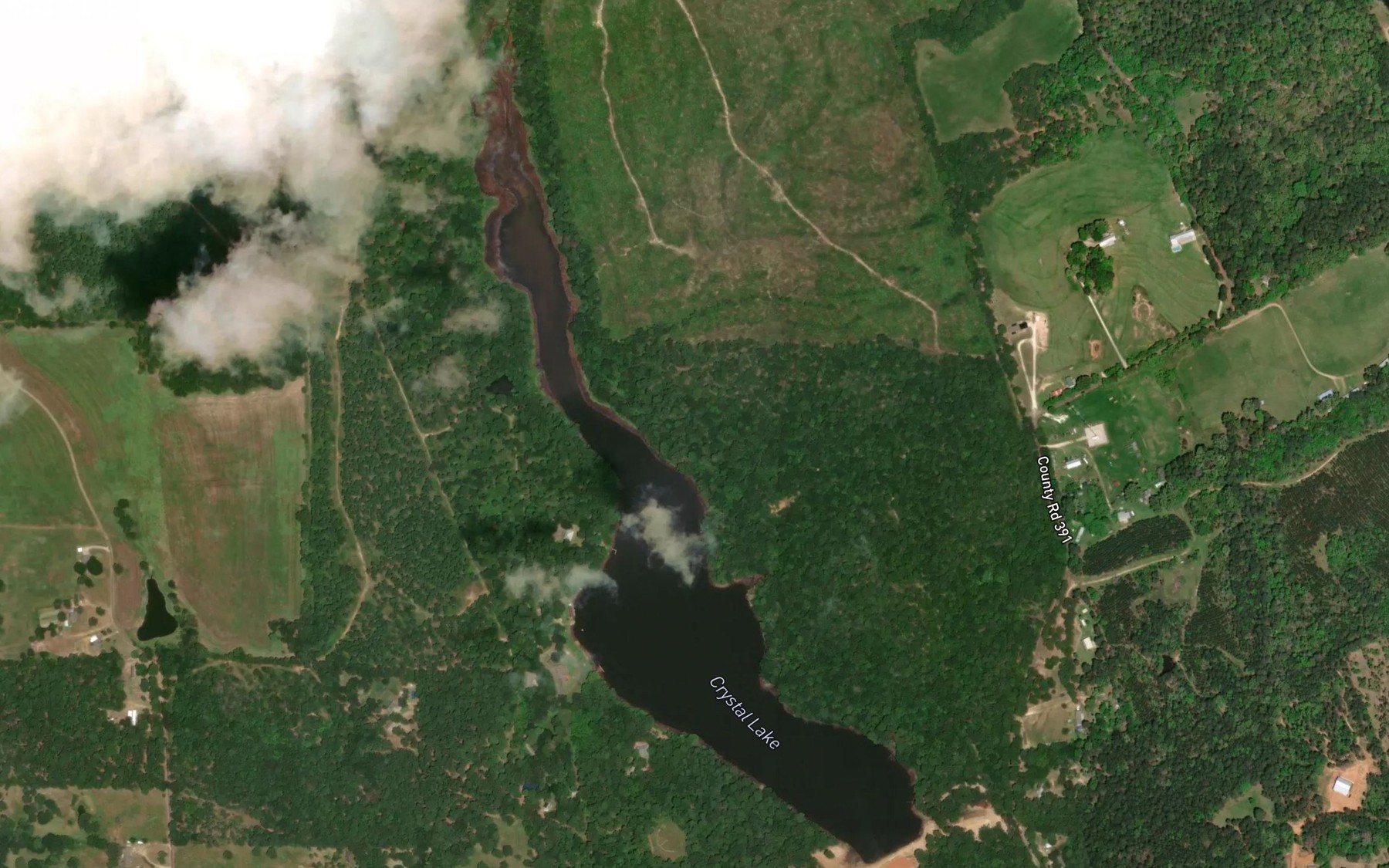 Satellite map of the Crystal Lake