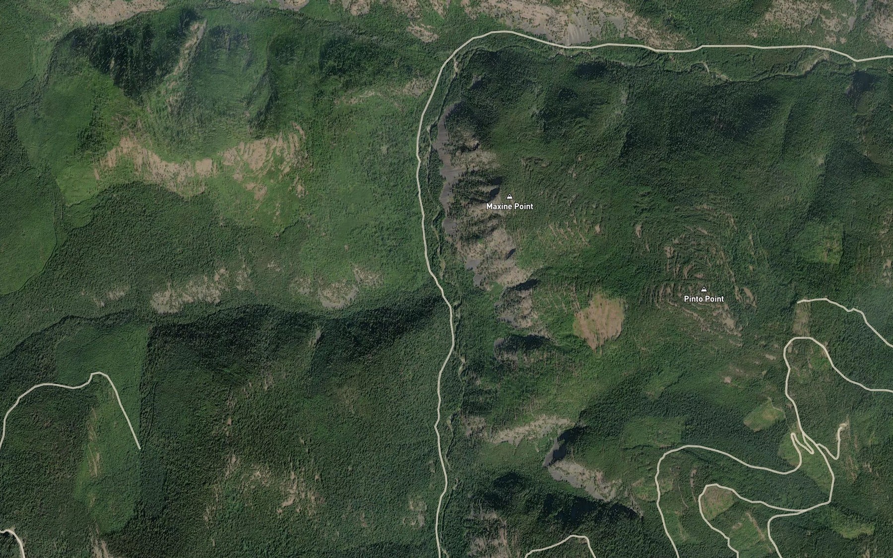 Satellite map of the Copeland Creek