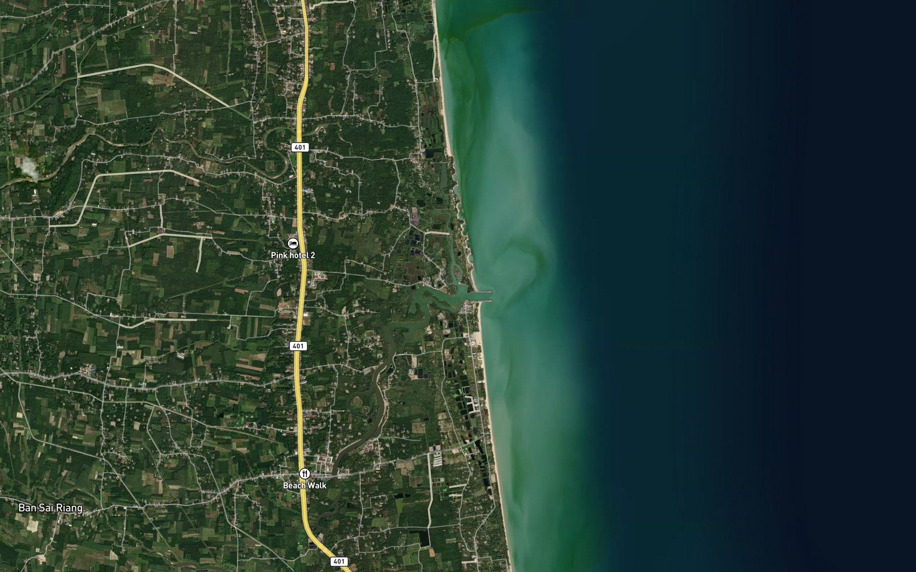 Satellite map of the Khlong Sao Phao