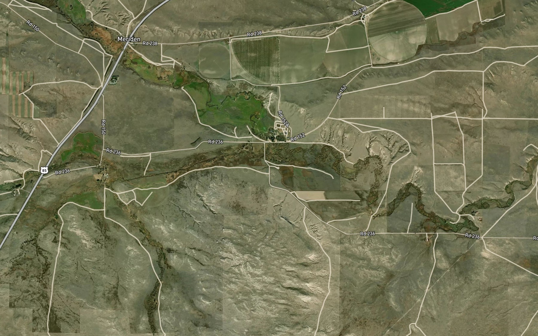 Satellite map of the Wood and Lykins Ditch