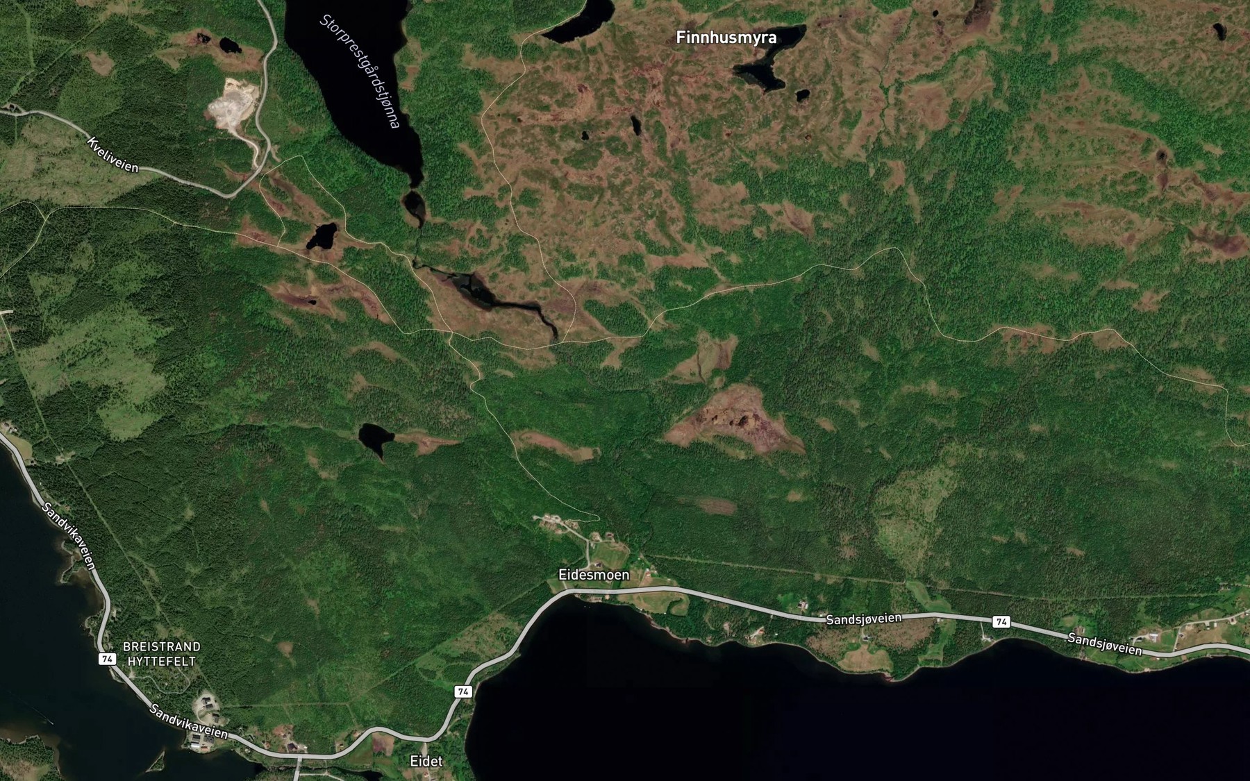 Satellite map of the Kvernbekken