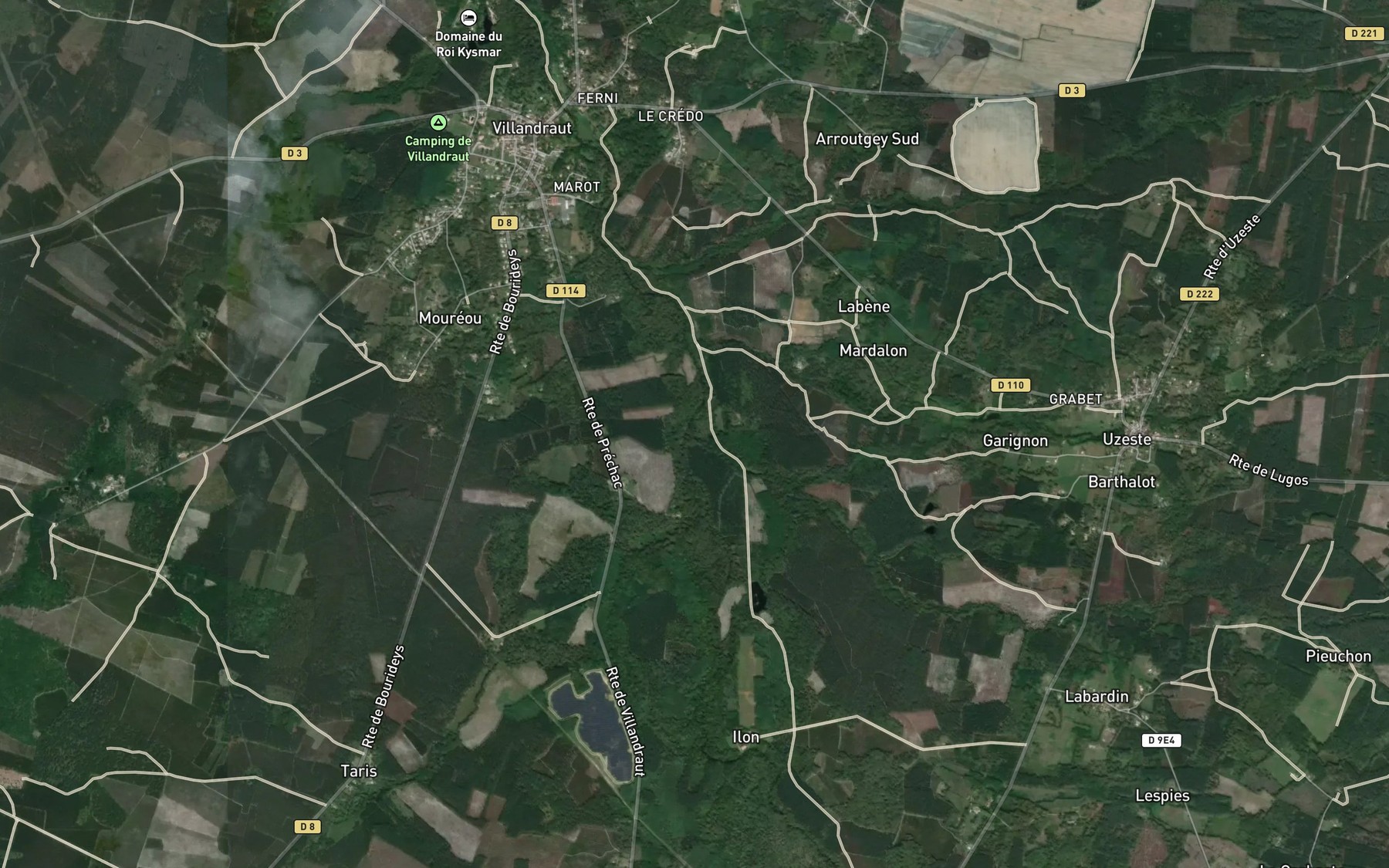 Satellite map of the Ruisseau la Clede