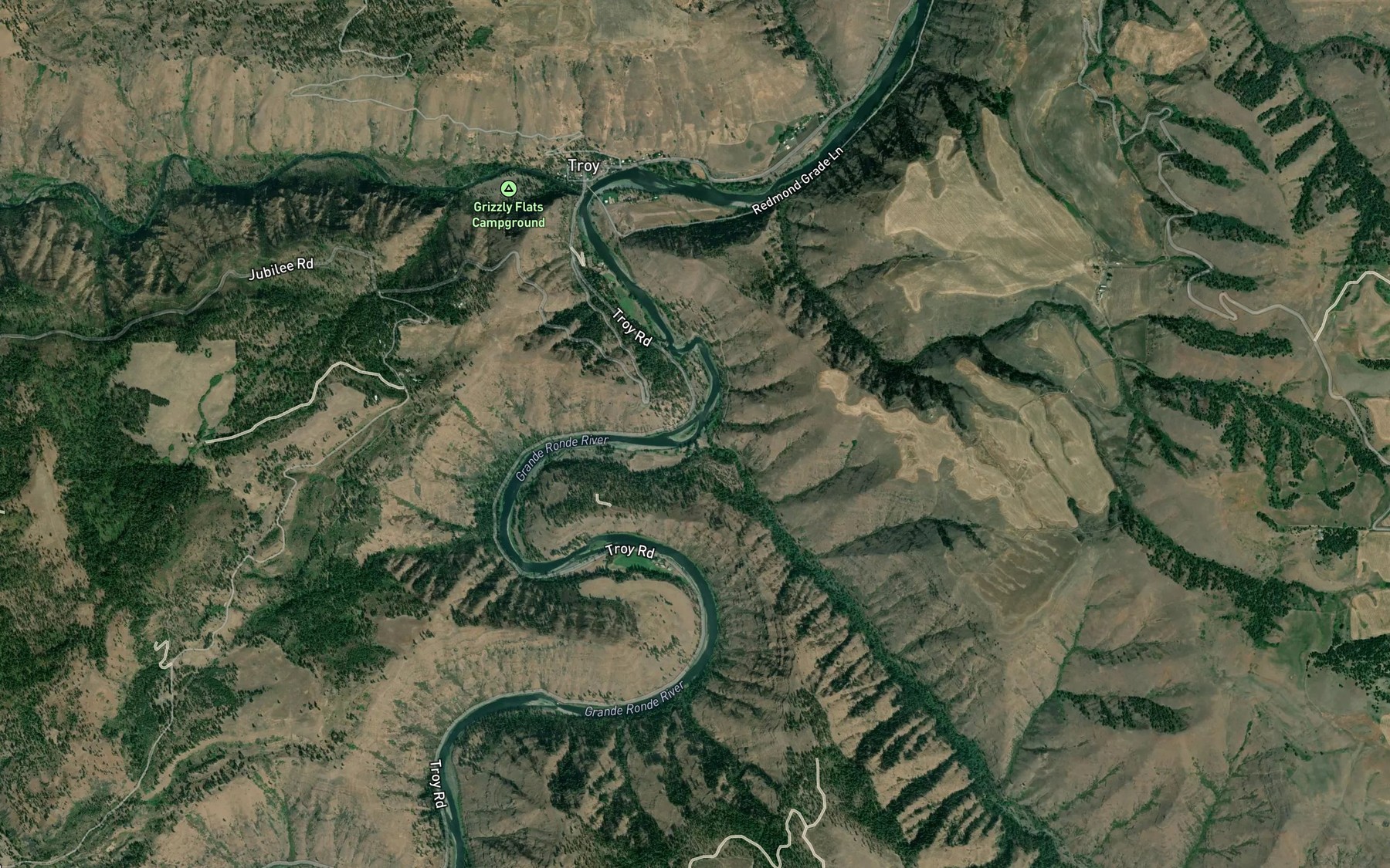 Satellite map of the Courtney Creek