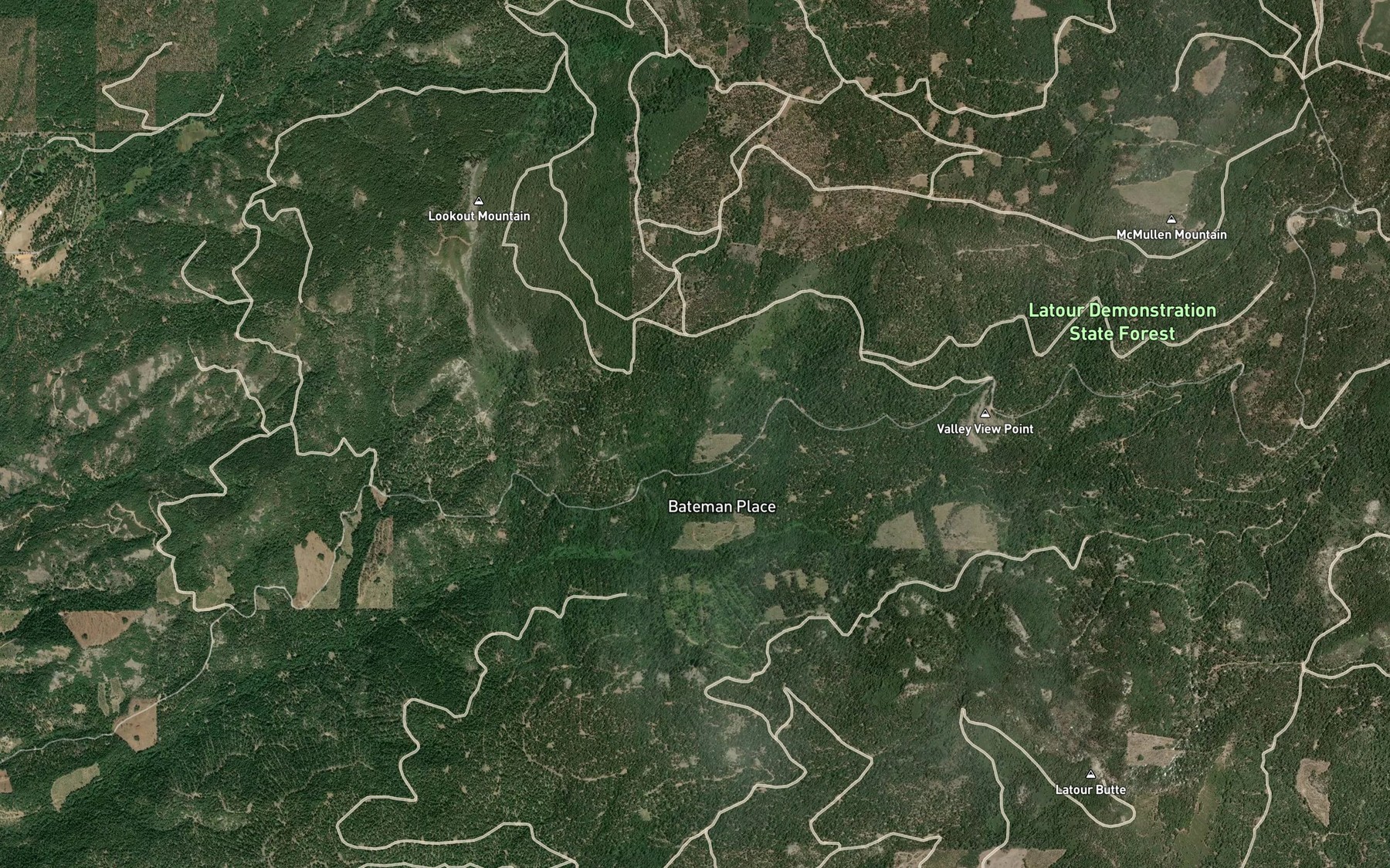Satellite map of the Roaring Spring