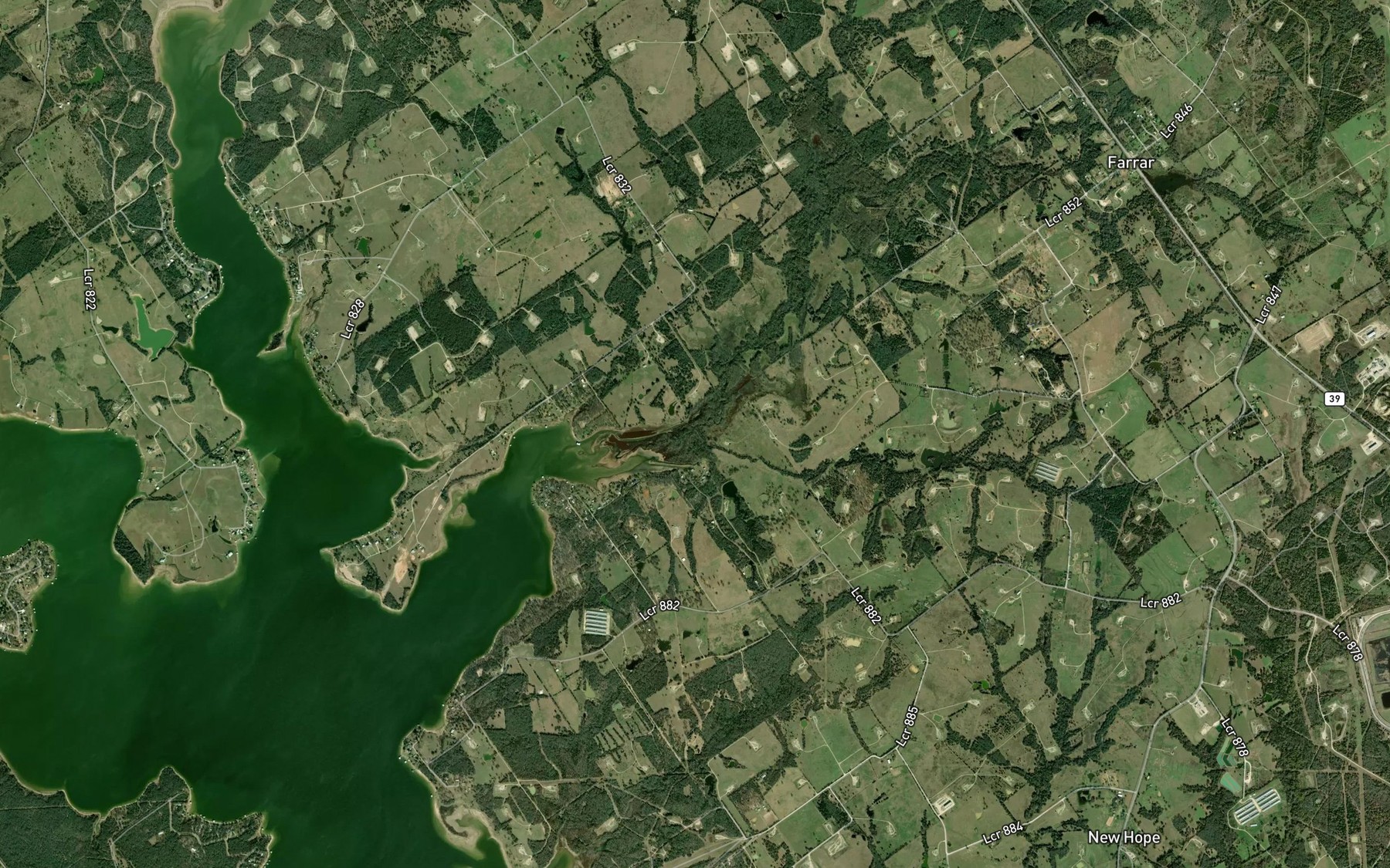 Satellite map of the Coots Branch