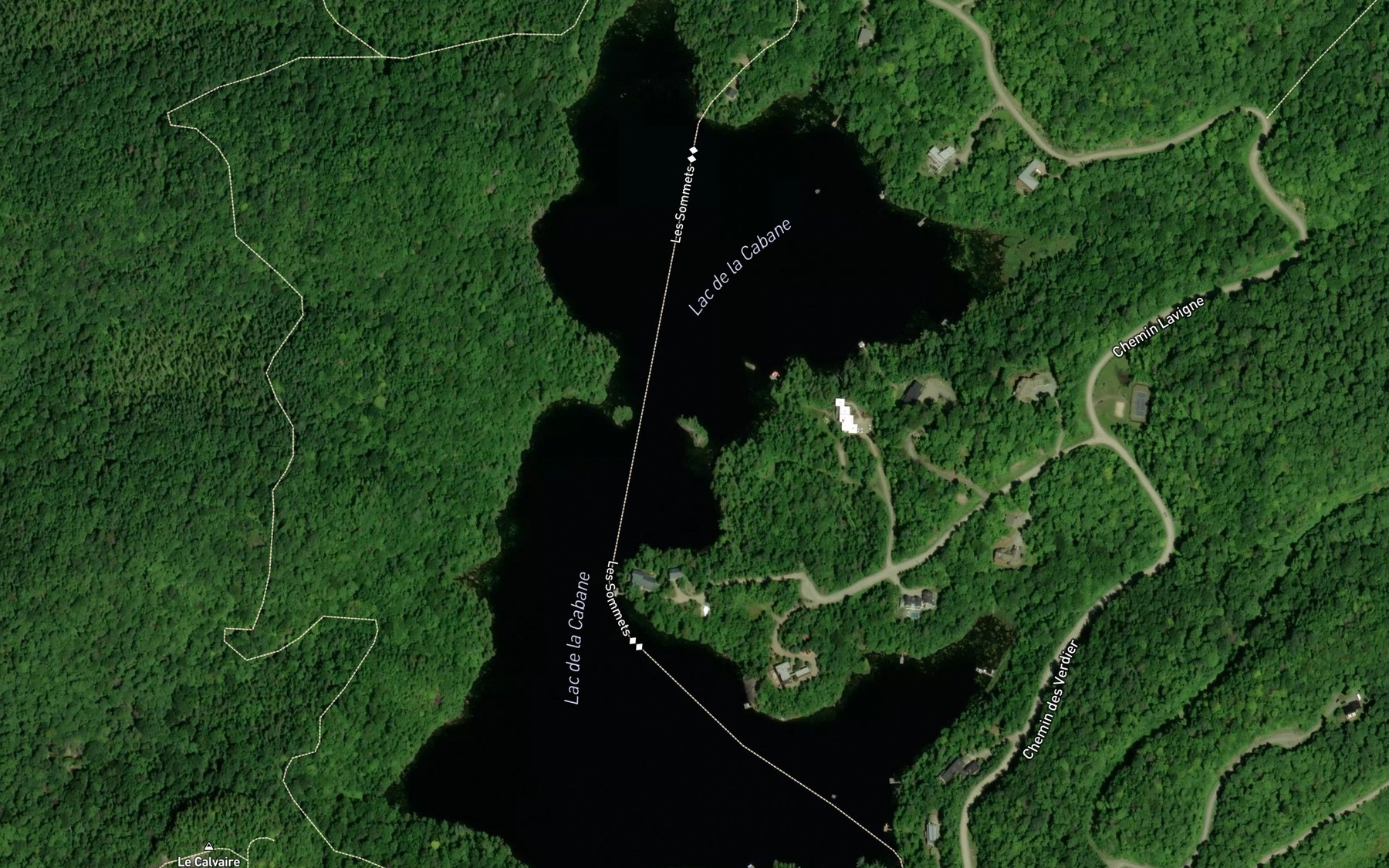 Satellite map of the Lac de la Cabane