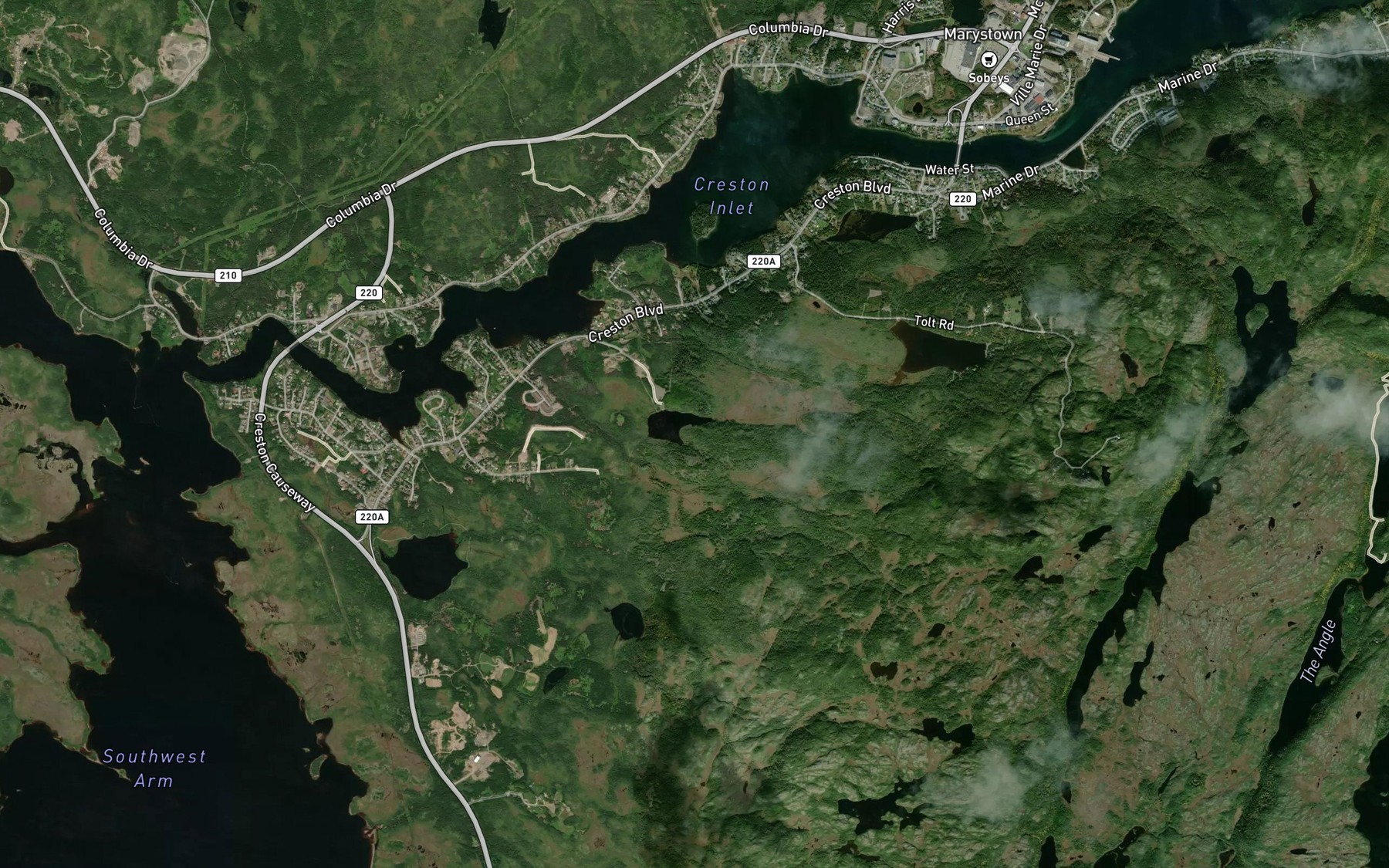 Satellite map of the Collins Pond