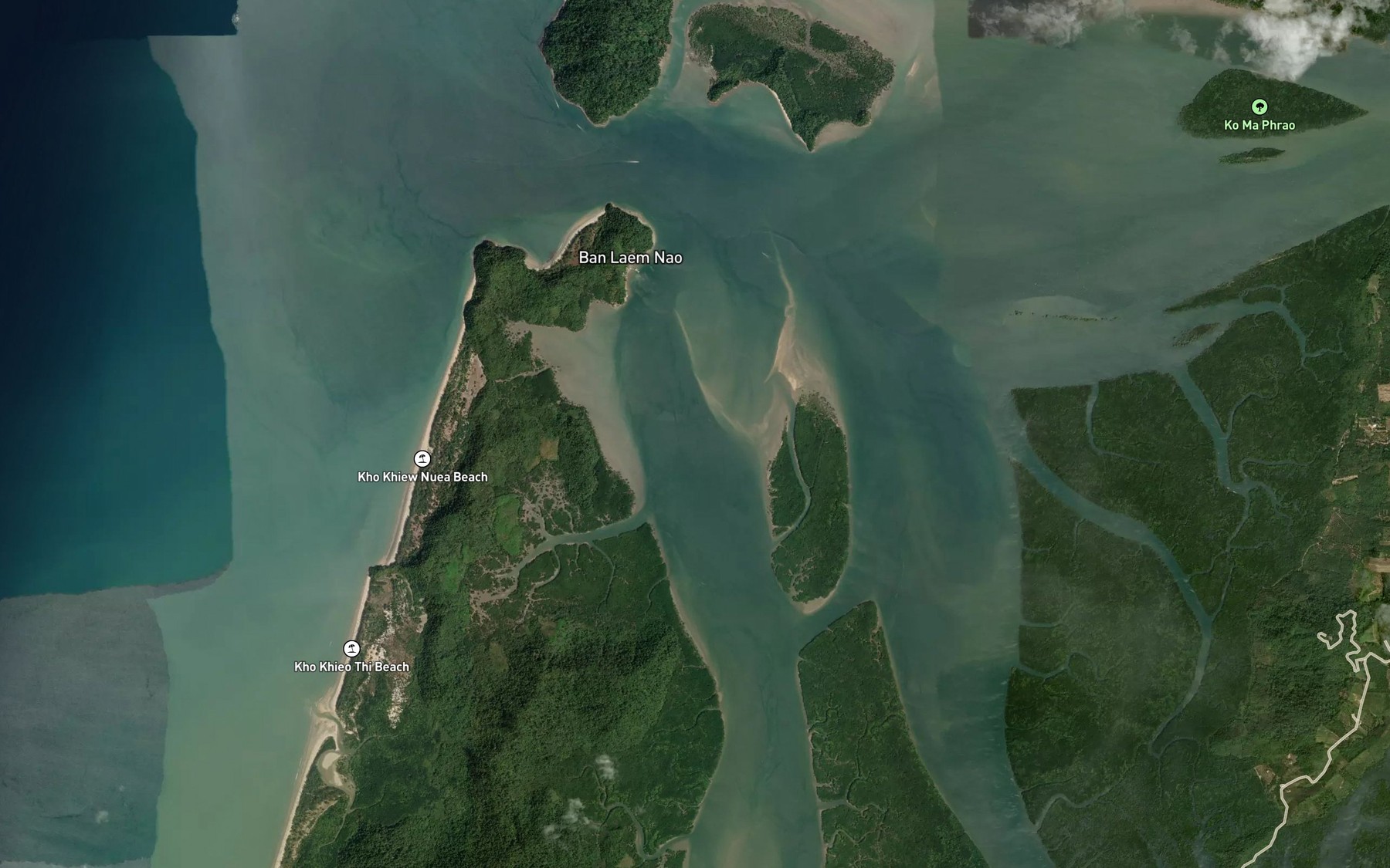 Satellite map of the Khlong Na Kha