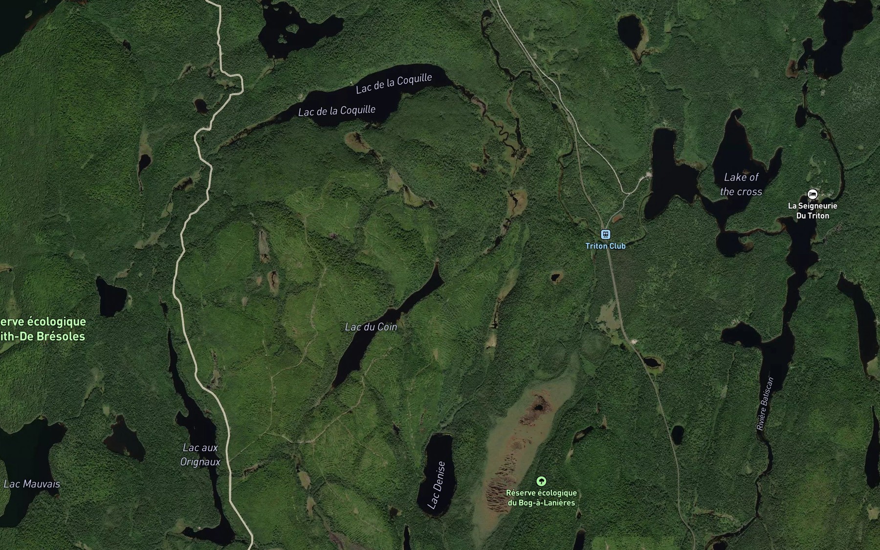 Satellite map of the Lac Denise