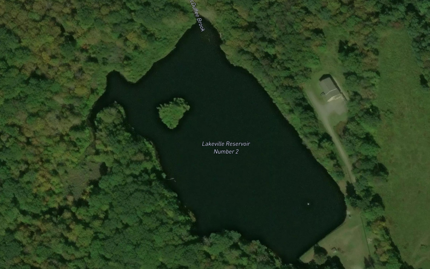 Satellite map of the Lakeville Reservoir Number 2