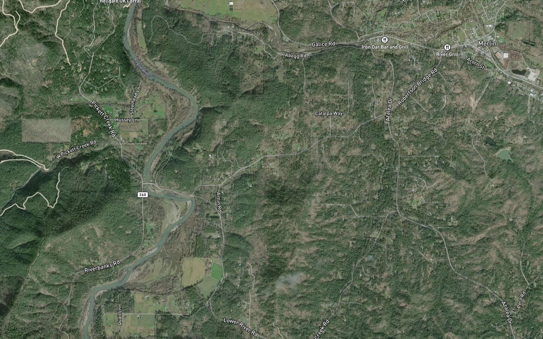 Satellite map of the Aqua Fria Reservoir