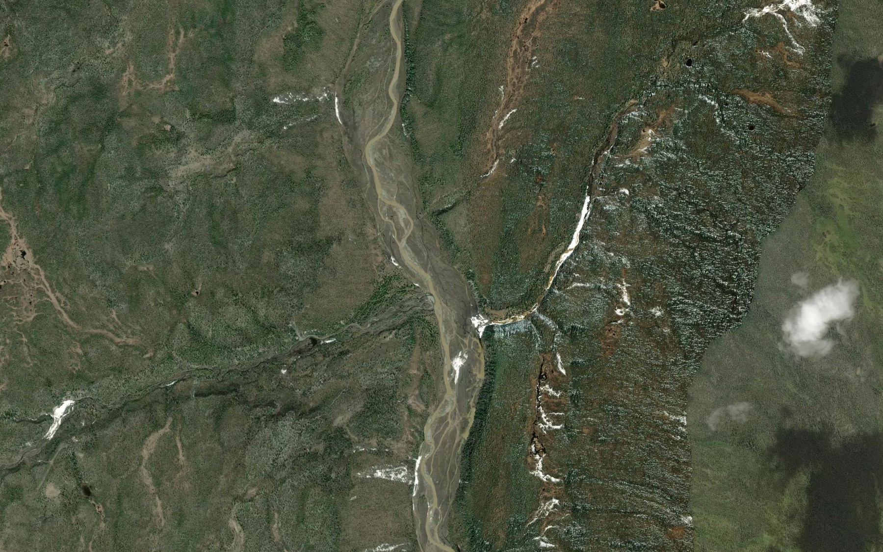 Satellite map of the Old Man Creek