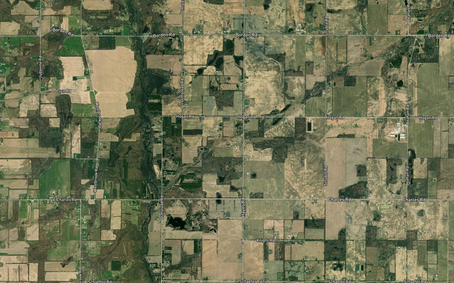 Satellite map of the Ross and Branch Drain