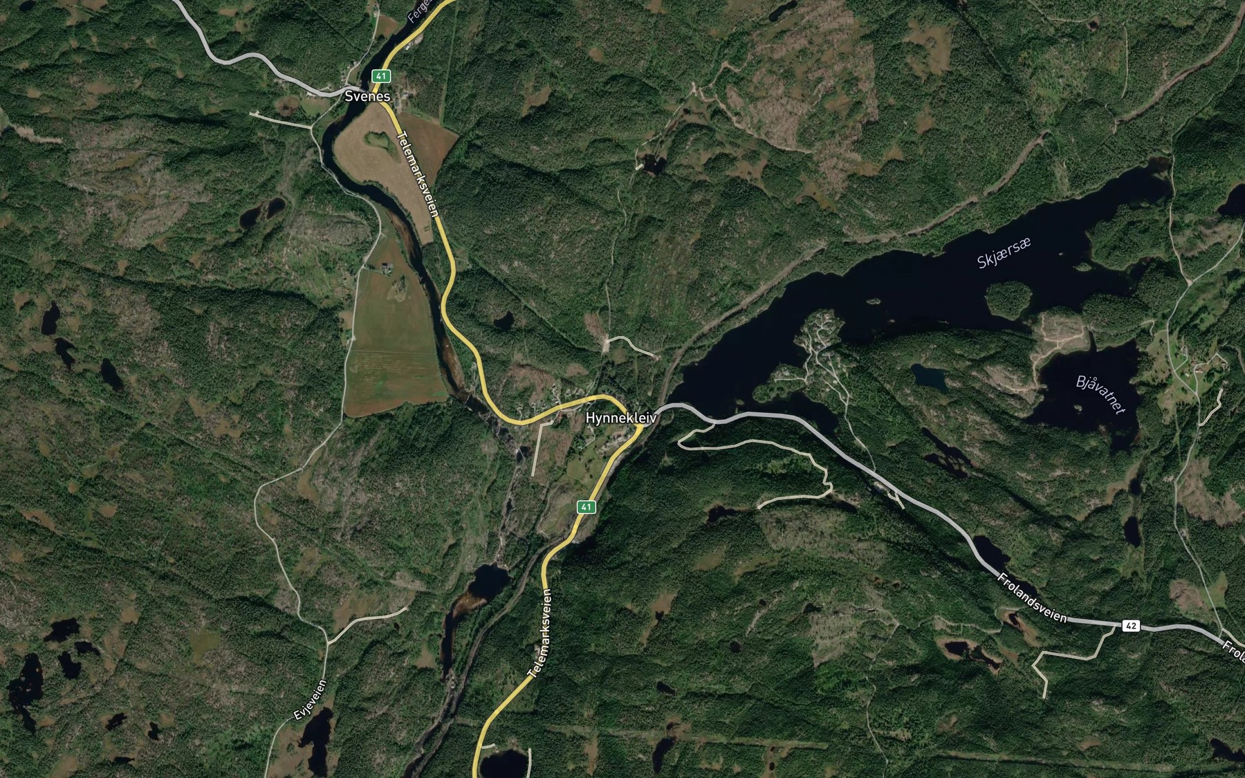Satellite map of the Hynnekleivbekken