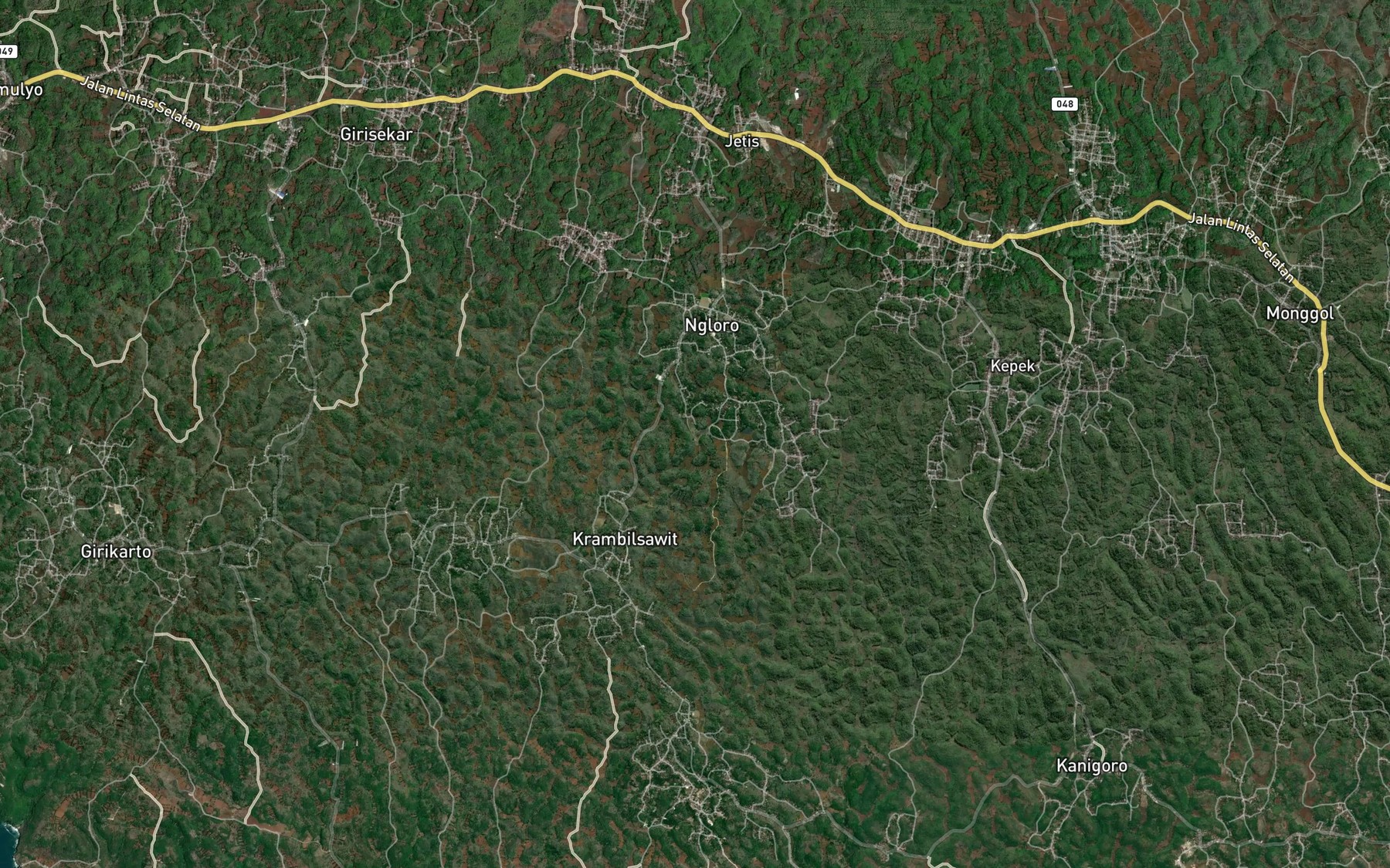 Satellite map of the Danau Ngrandu