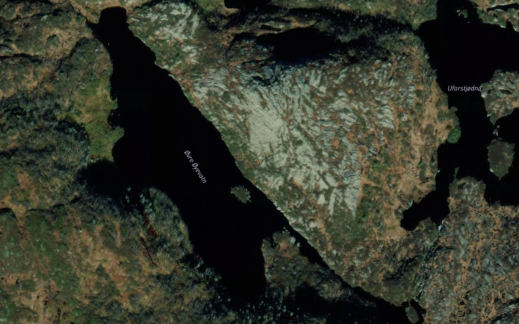 Satellite map of the Ovre Oyevatn
