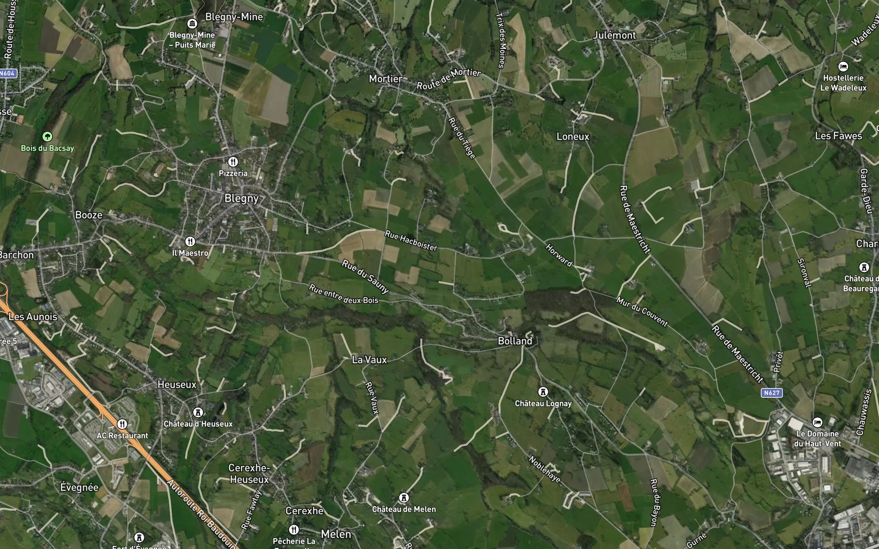 Satellite map of the Ruisseau de Noblehaie