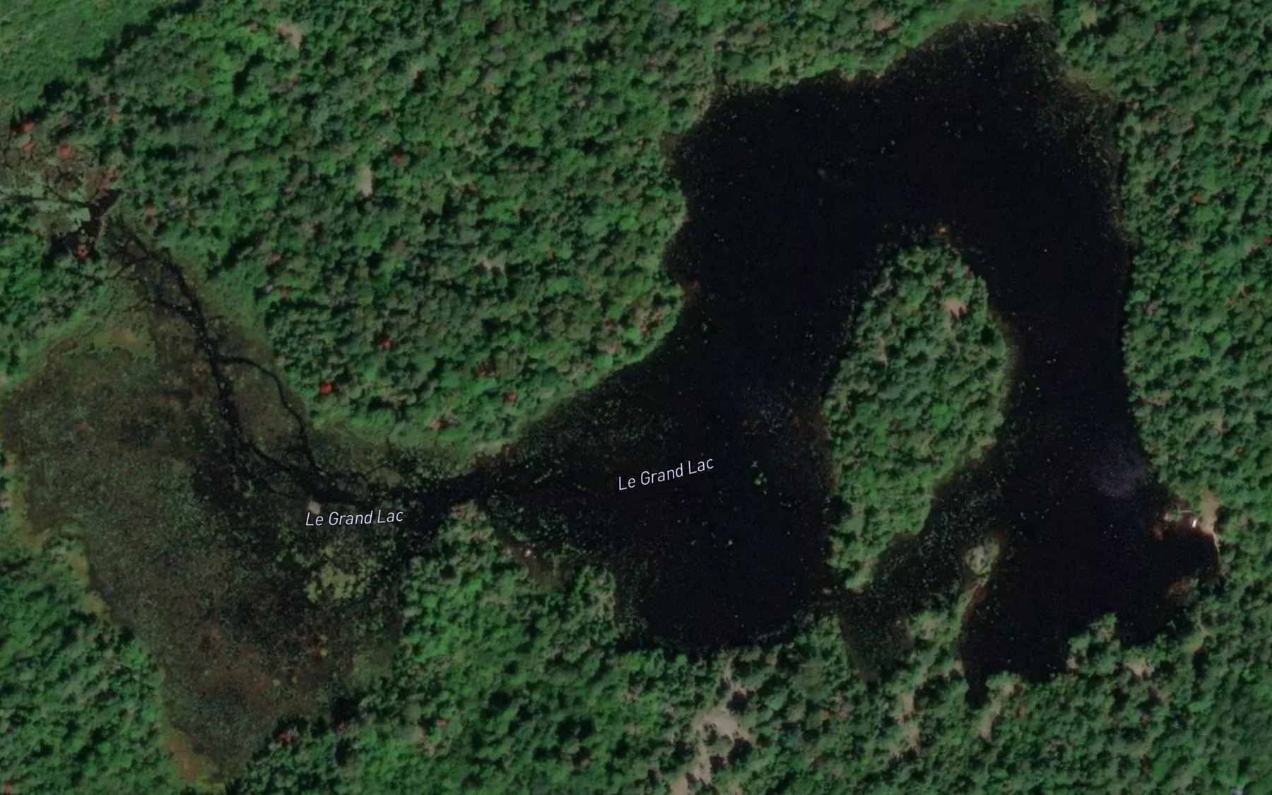 Satellite map of the Le Grand Lac