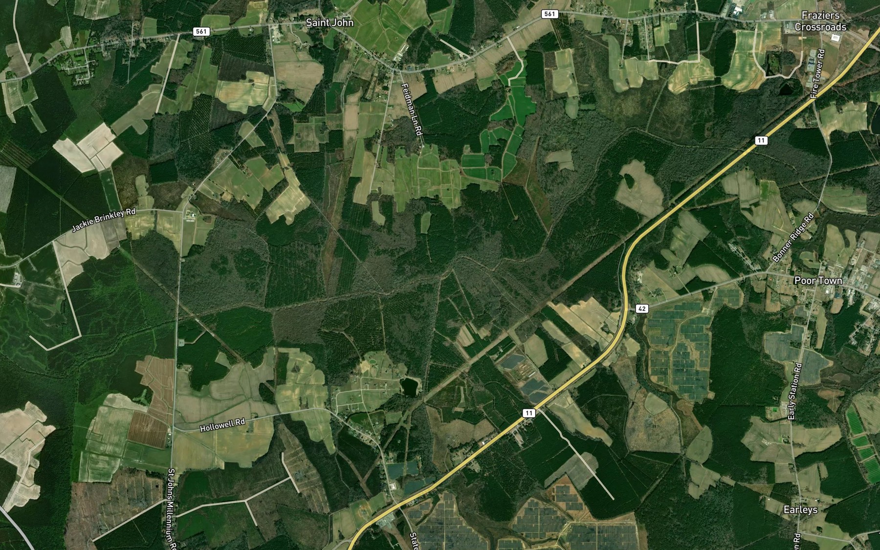 Satellite map of the Turkey Creek