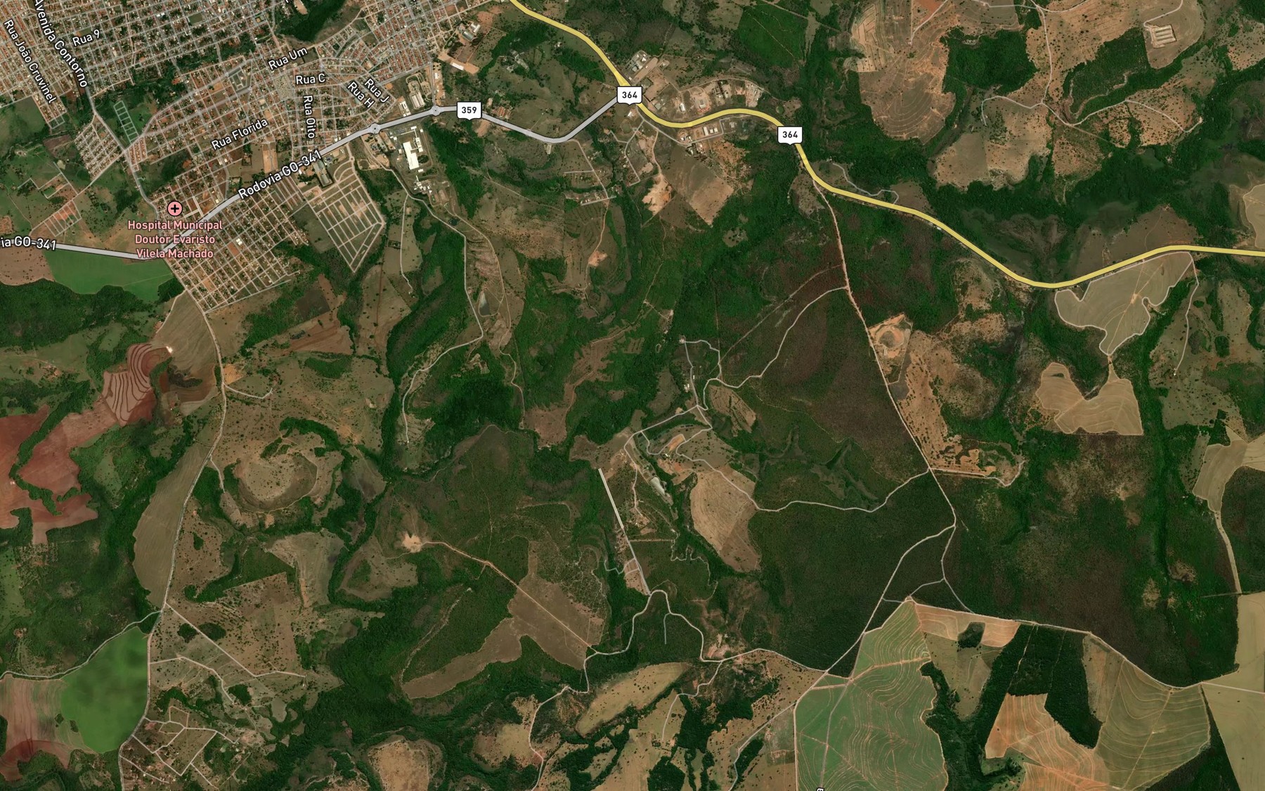 Satellite map of the Corrego Sucuri